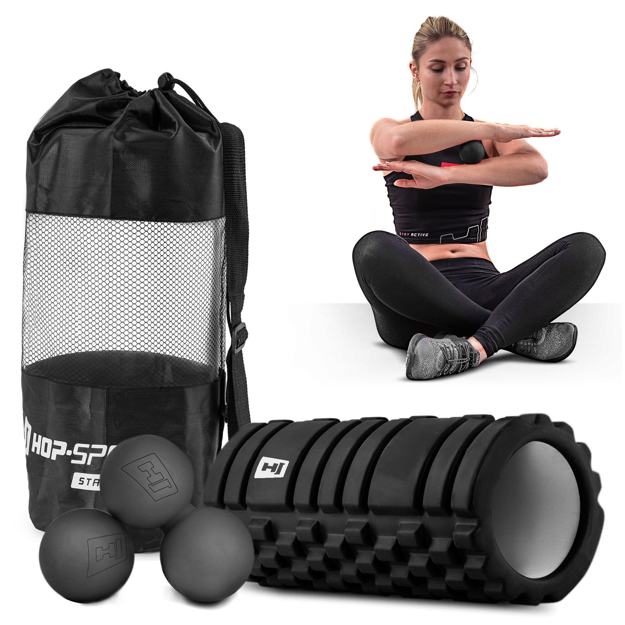 Zestaw piłeczek do masażu+roller EVA Hop-Sport