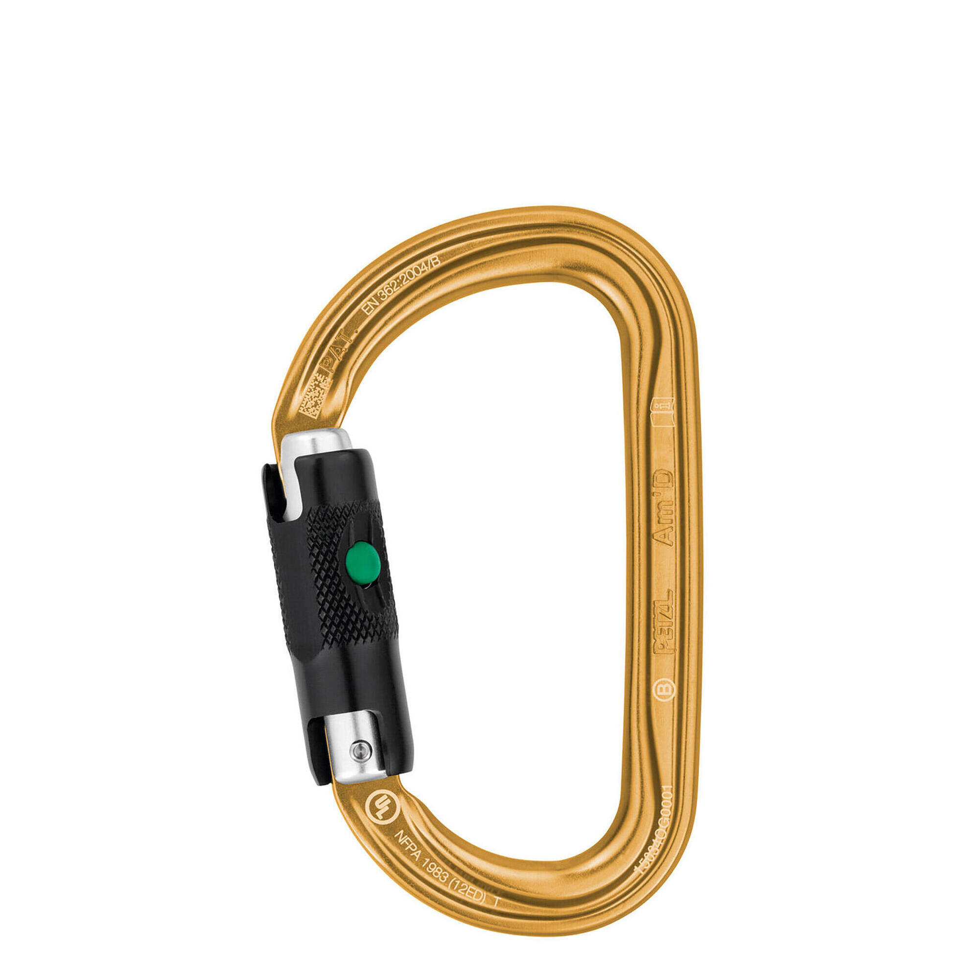 Karabinek wspinaczkowy Petzl Am'D Ball-Lock - gold