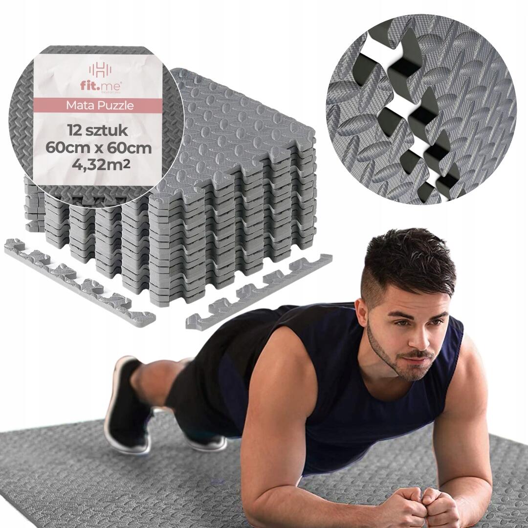 Mata Puzzle Pod Sprzęt Do Ćwiczeń 12 szt. Ochronna Podłoga Na Siłownię