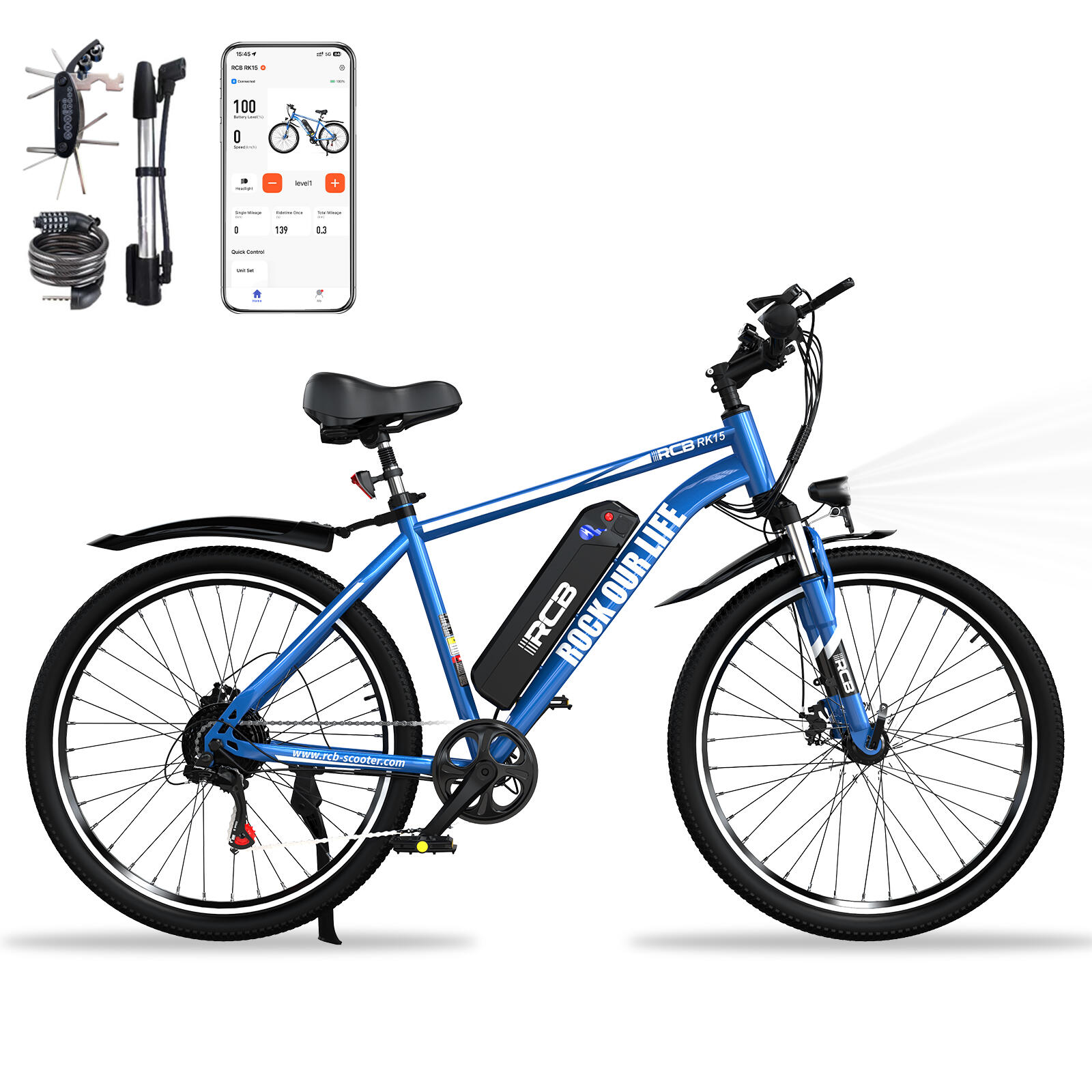 Rower elektryczny dla dorosłych 26" E-Bike, 30-50 km, RCB-RK15