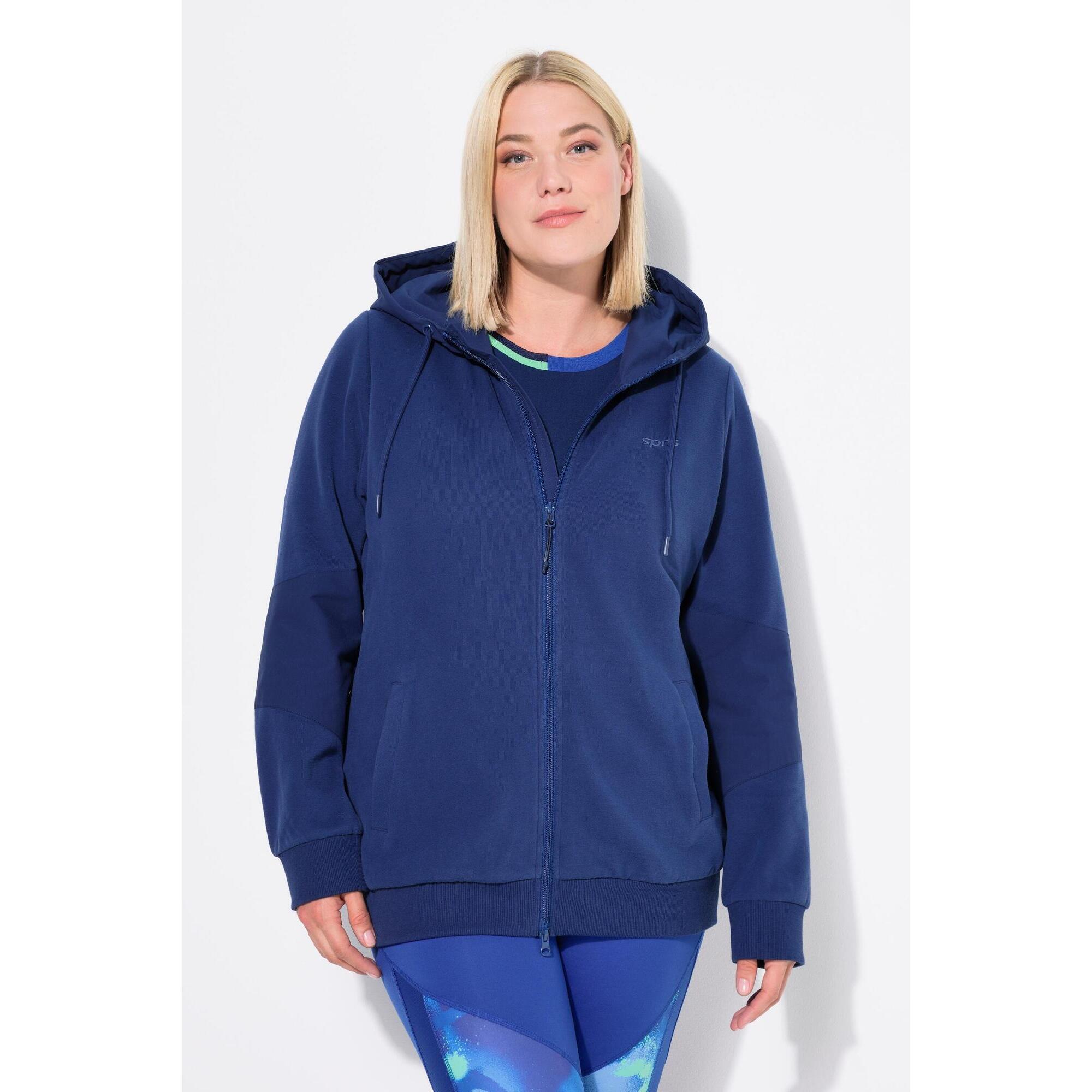 Damskie Kurtka z kapturem wstawki tkane kaptur 2-kierunkowy zamek błyskawiczny