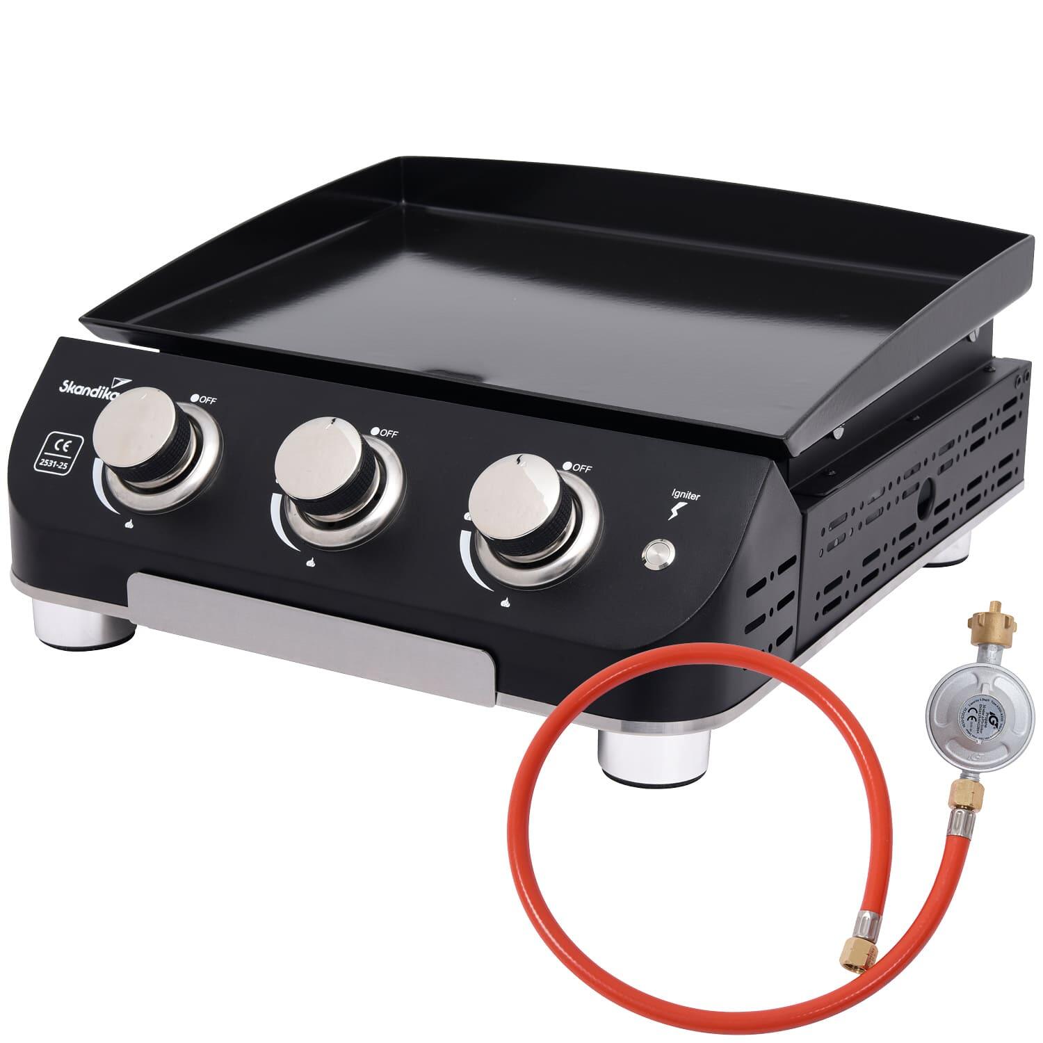 Grill gazowy, stołowy z płytą plancha Palo, 3 odrębne palniki, tacka ociekowa