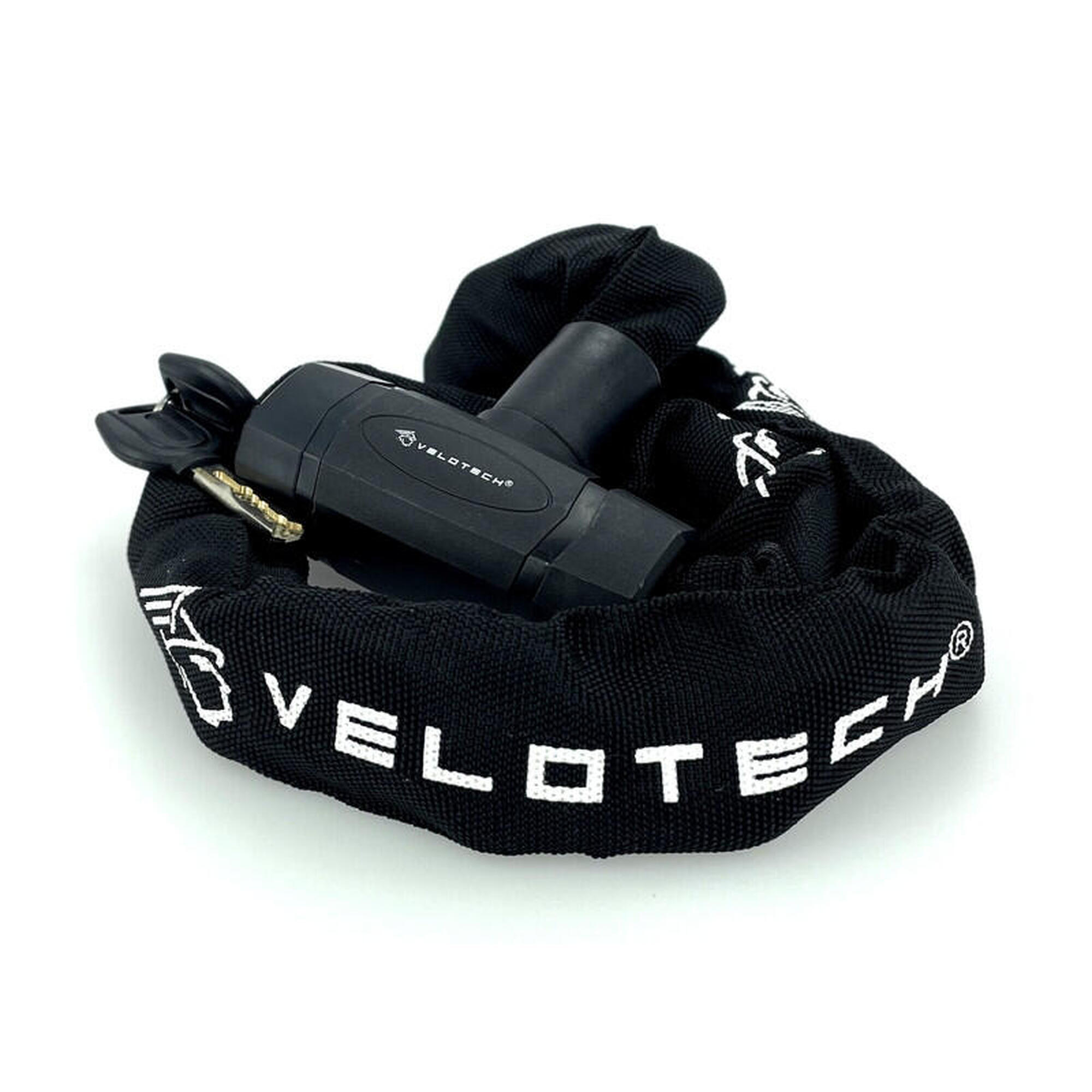 Zamek rowerowy łańcuchowy Velotech 0,8x90 cm czarny