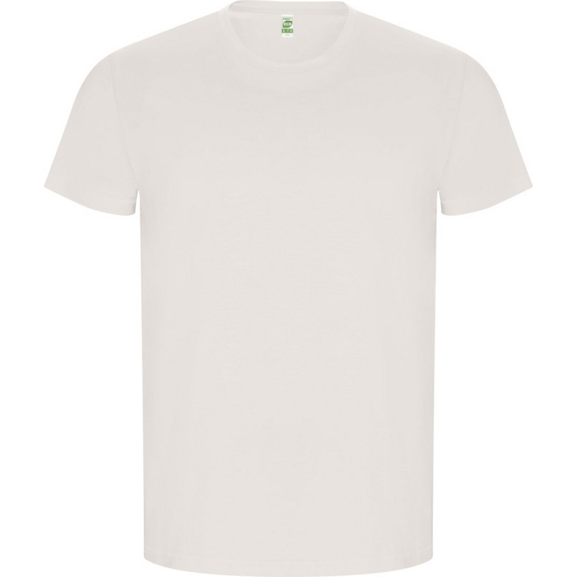 Męska Złota Gładka Koszulka Z Krótkim Rękawem