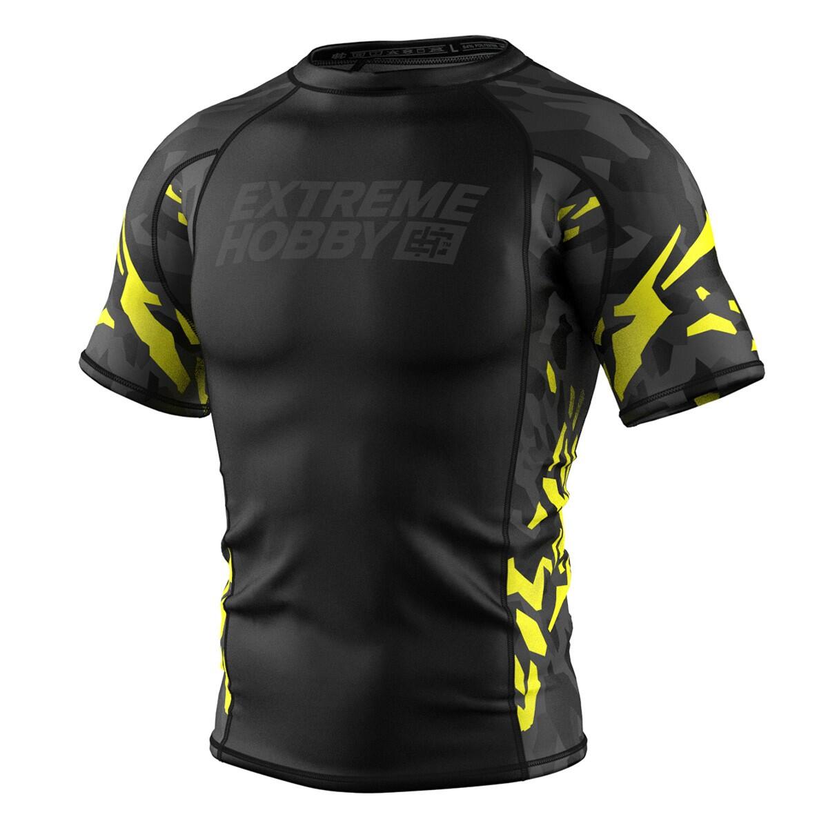 Koszulka Męska Rashguard MMA na Siłownię EXTREME HOBBY BLACK PANTHER