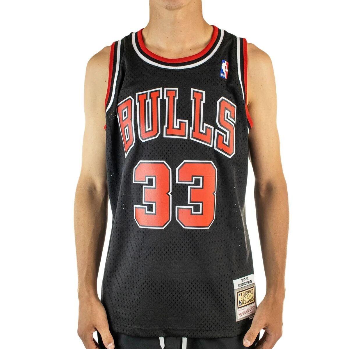 Koszulka męska do koszykówki Mitchell & Ness Chicago Bulls NBA 97 Pippen czarny