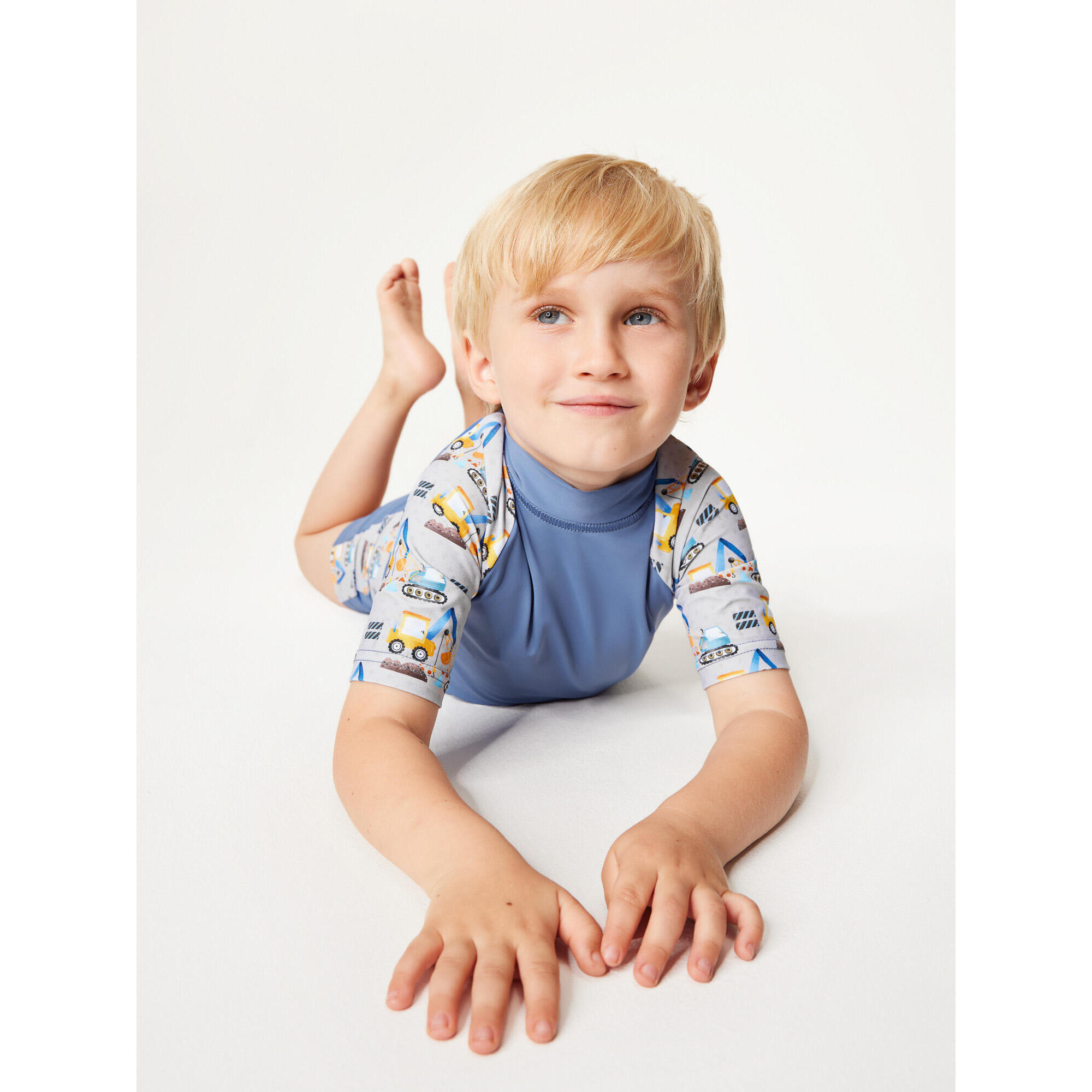 Dětské triko s UV ochranou 50+, Modrá, Bagry