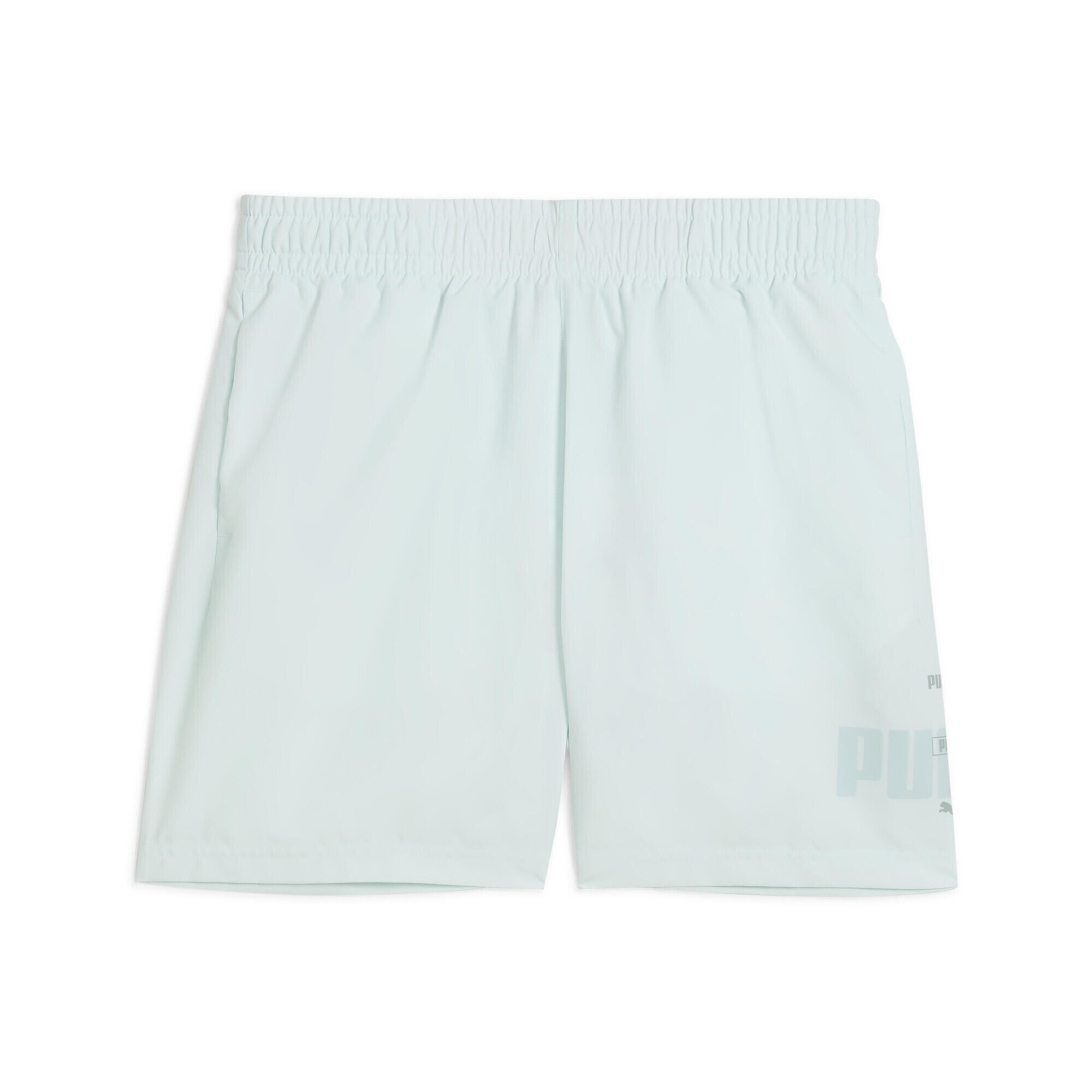 Młodzieżowe tkane szorty Essentials Logo Lab Summer PUMA Peaceful Blue