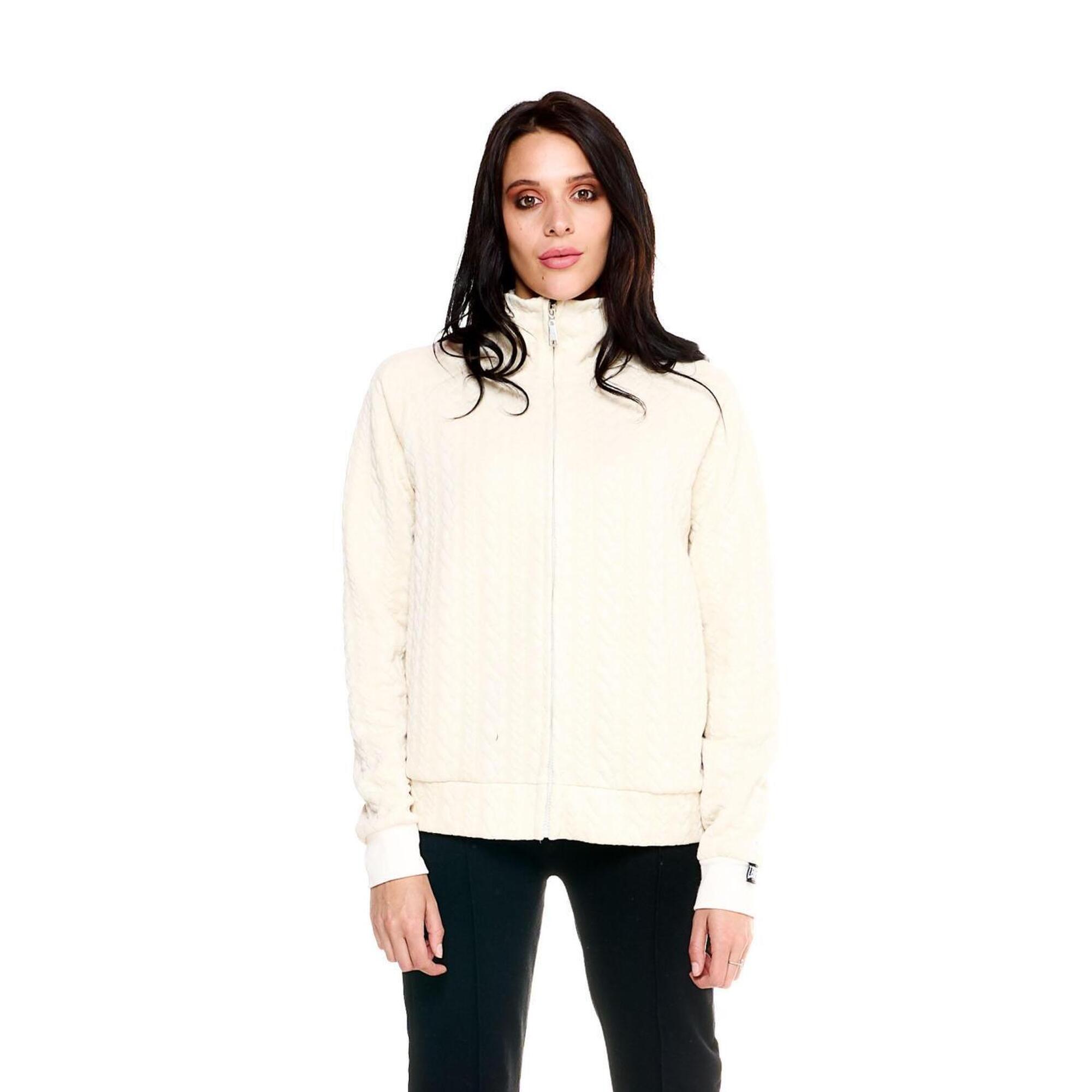 Damska bluza z golfem Leone zapinana na zamek błyskawiczny w kolorze szarym