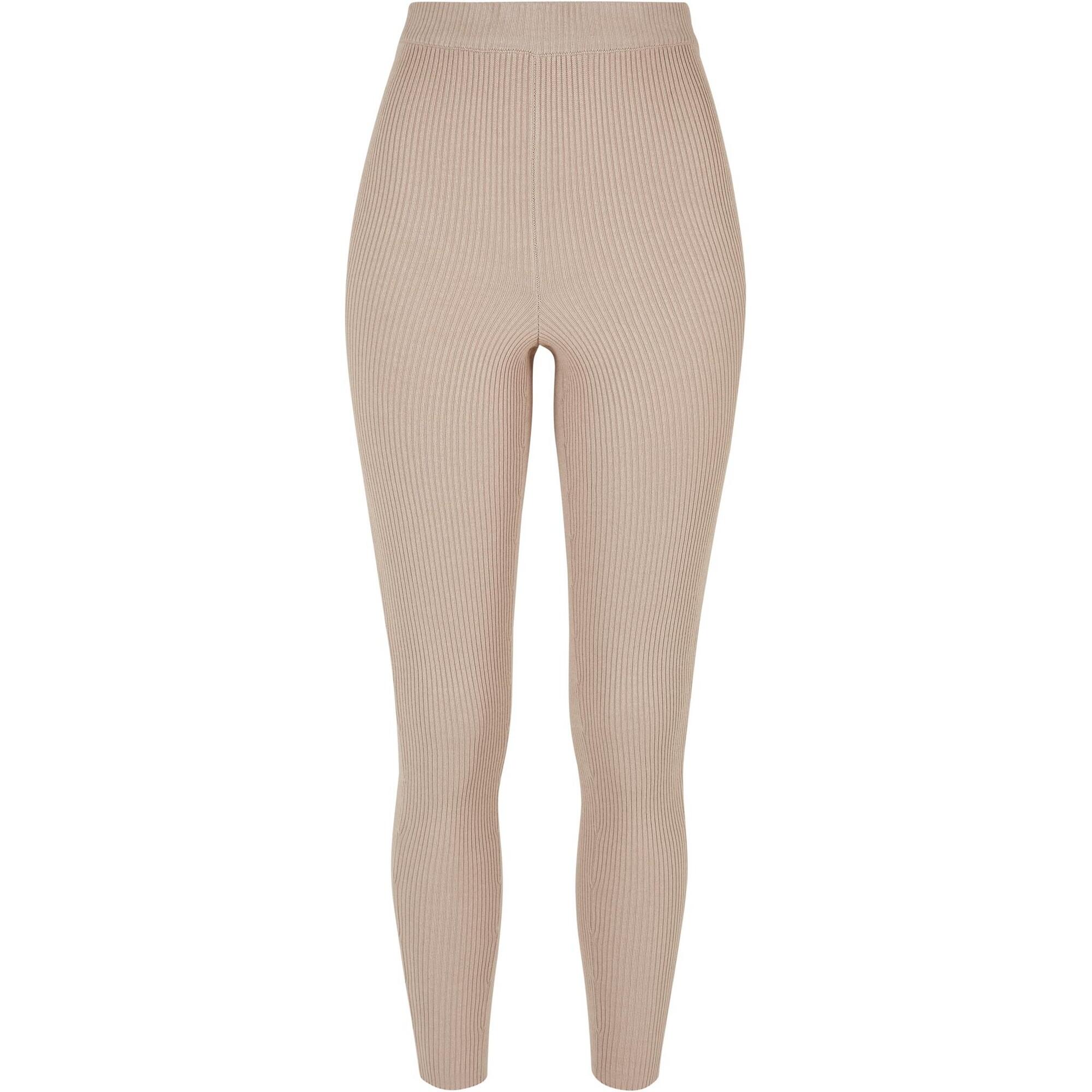 Legginsy Damskie Z Dzianiny Prążkowanej