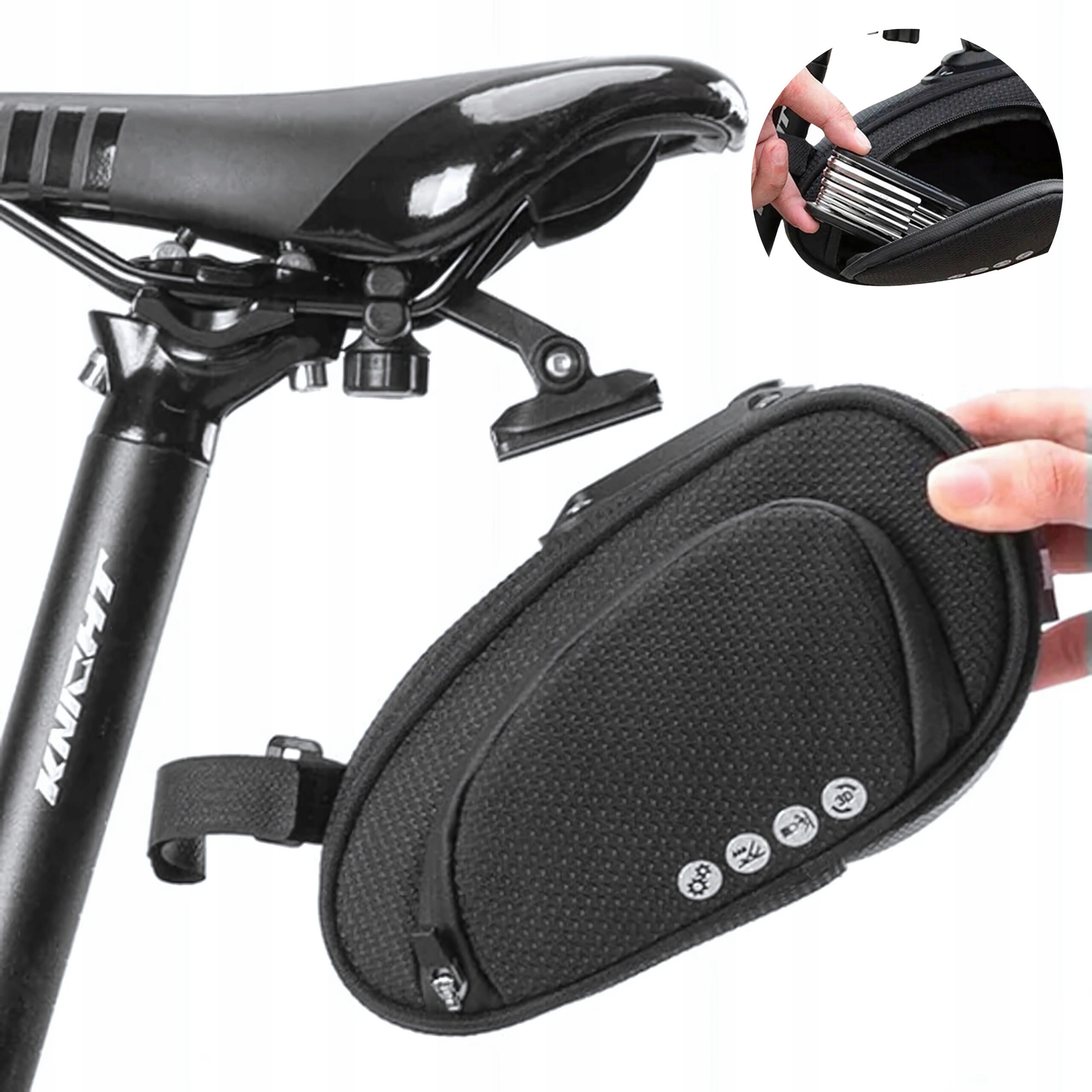 Torba podsiodłowa Rockbros 1 L wodoodporna czarna z odblaskami i klipsem