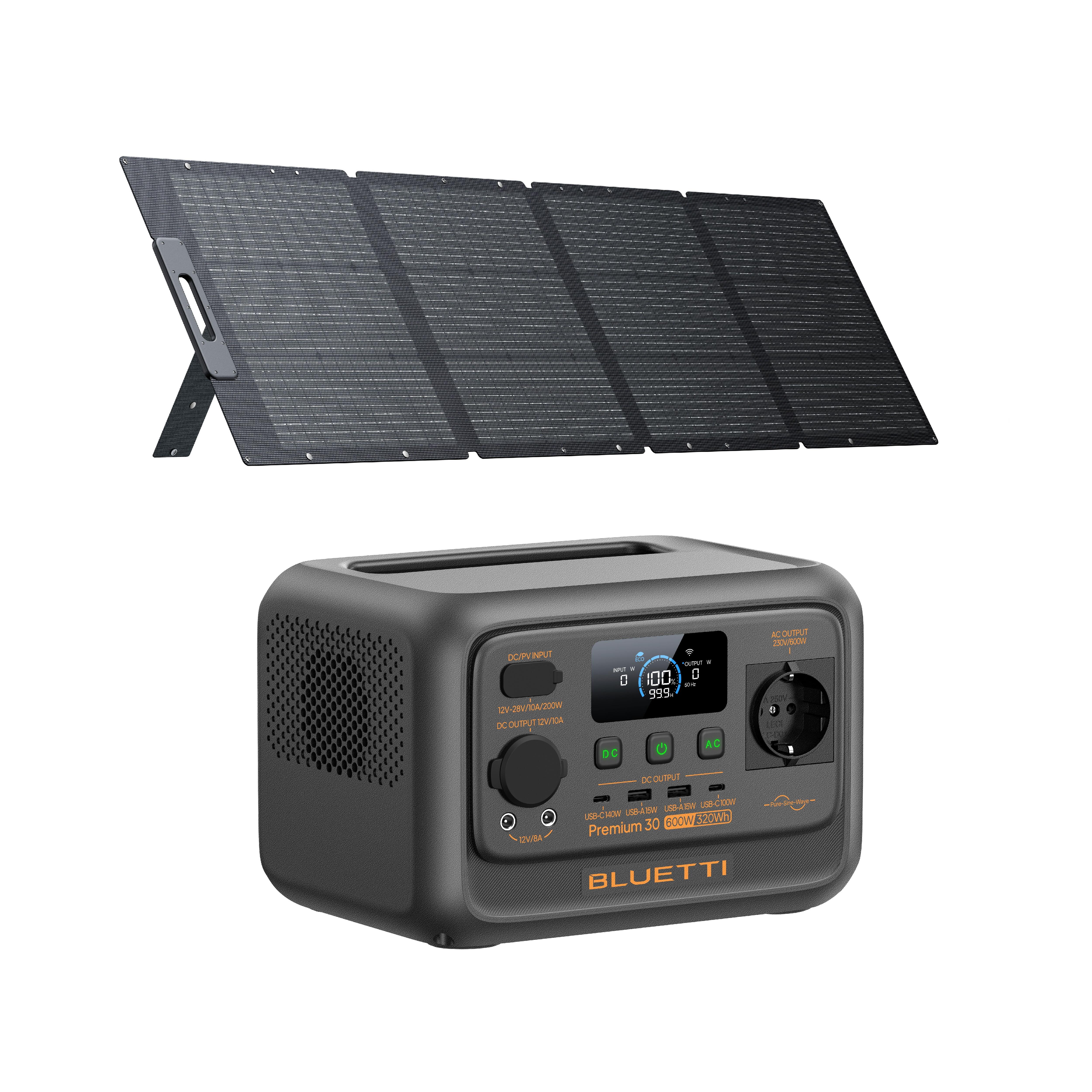 Zestaw stacja zasilania BLUETTI Premium 30 V2 + panel solarny 200 W