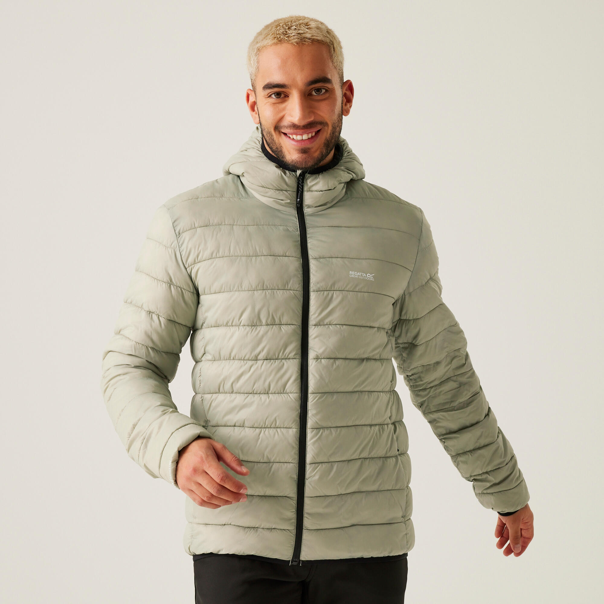 Kurtka turystyczna pikowana męska z kapturem Marizion