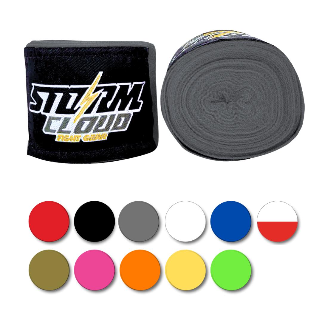 Bandaże Bokserskie owijki - taśmy elastyczne StormCloud HW 1 4m Szare