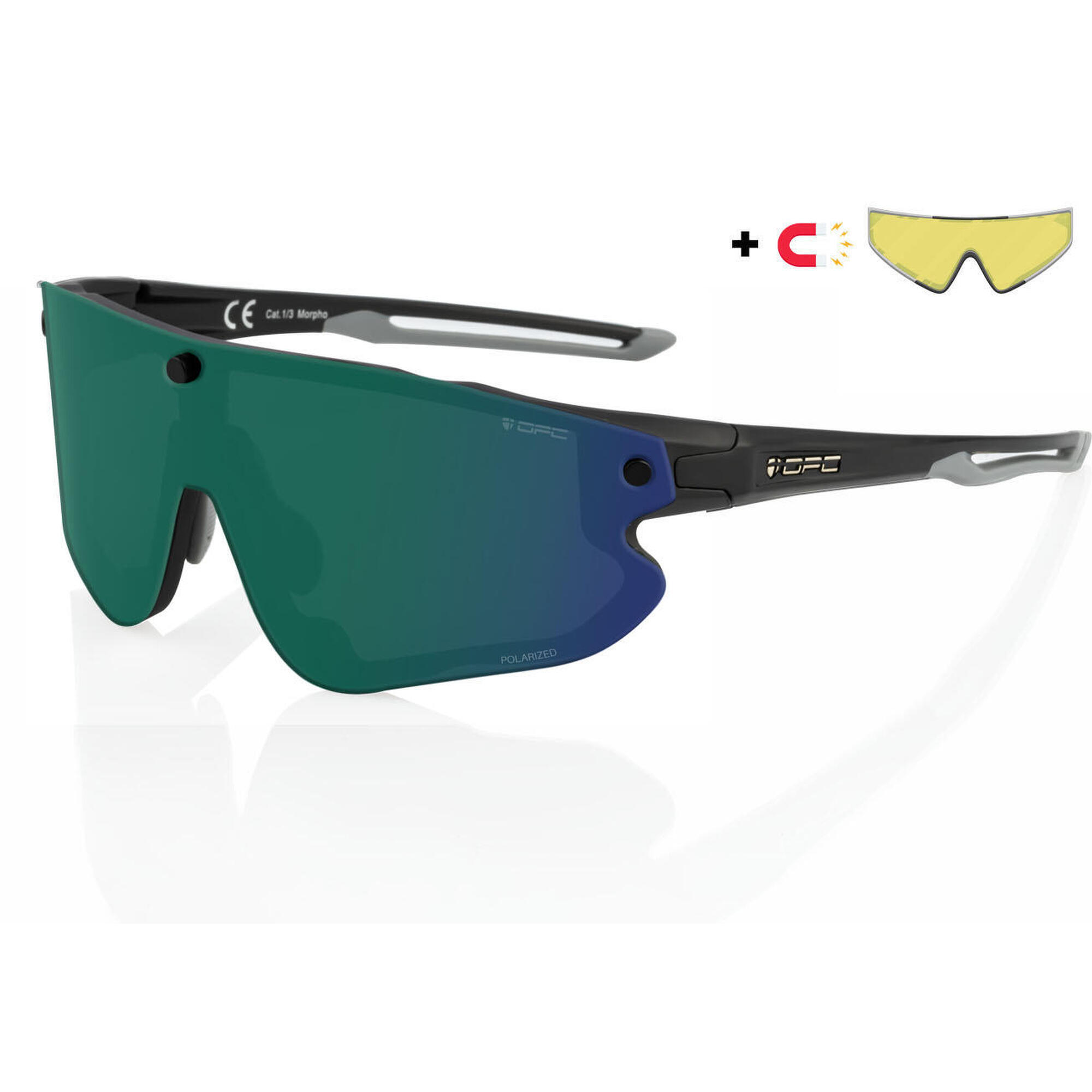 Okulary przeciwsłoneczne z wymienną soczewką i polaryzacją OPC Morpho Green