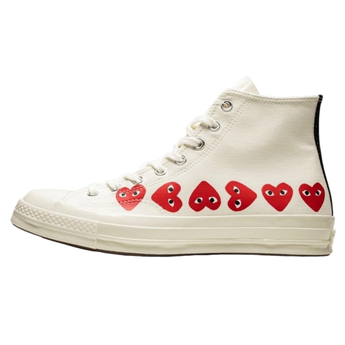 Buty do chodzenia unisex Converse Comme des Garçons High Blanche Multi Coeurs