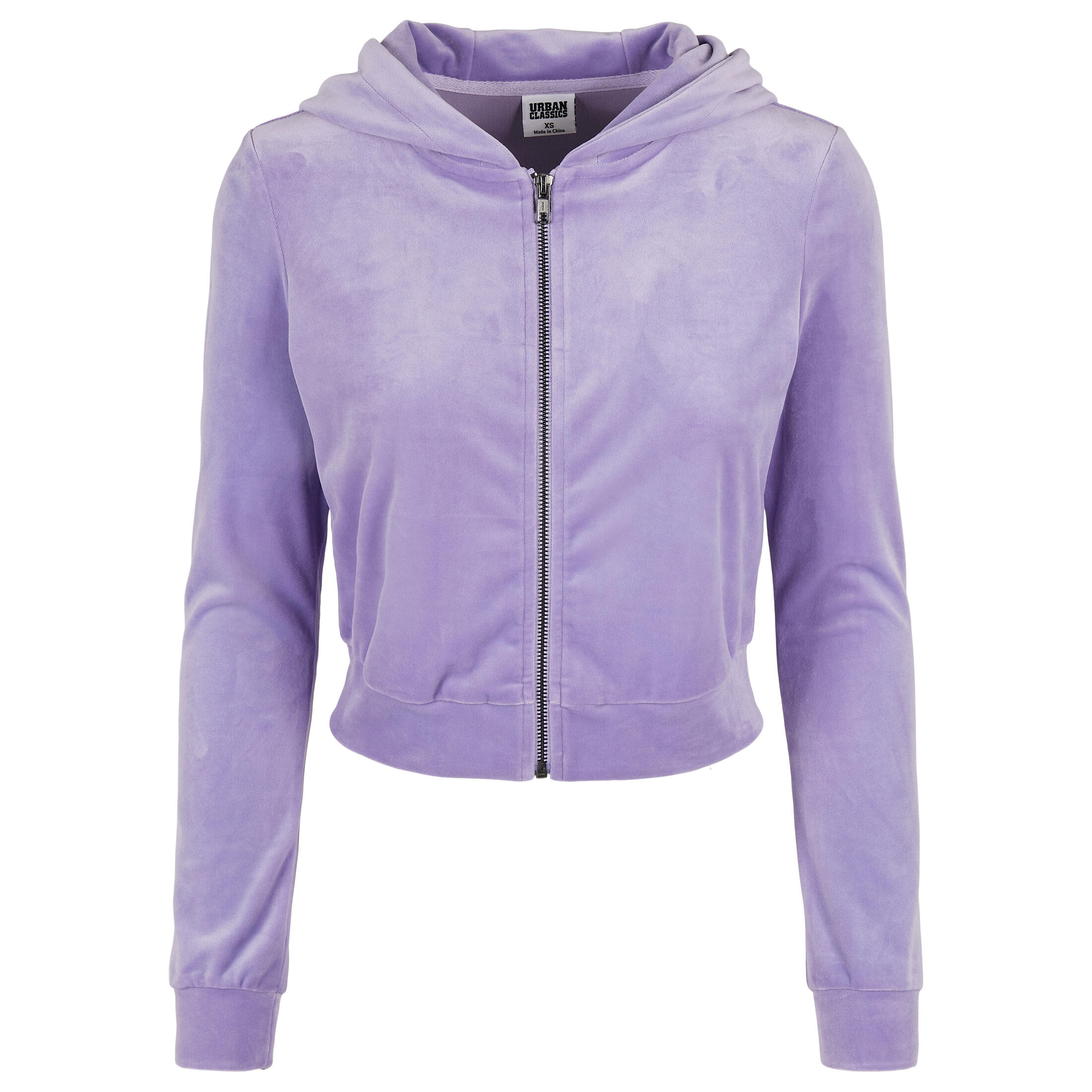Bluzy damskie z kapturem duże rozmiary Urban Classics velvet zip