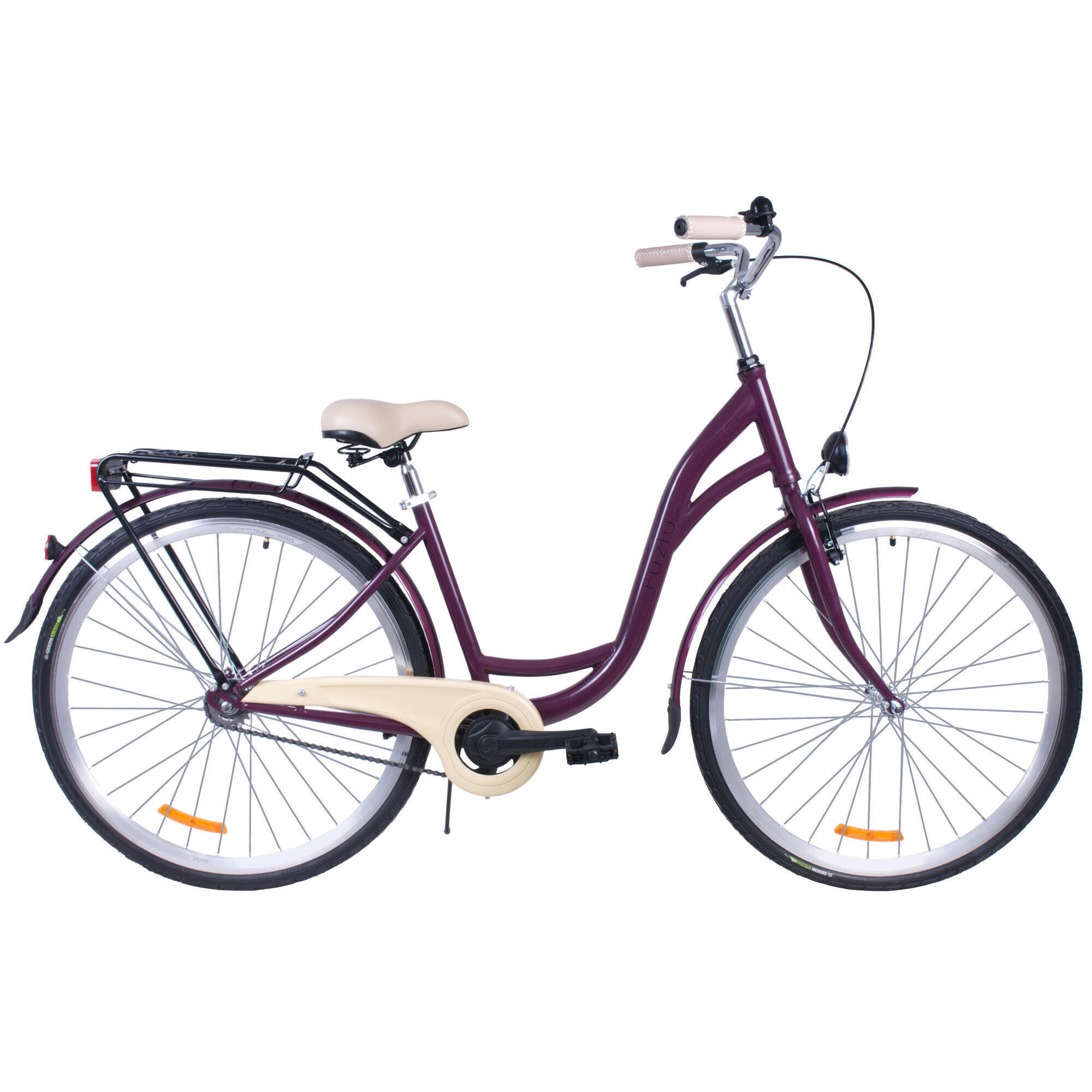 Rower miejski 28 Fuzlu City S1 fioletowy
