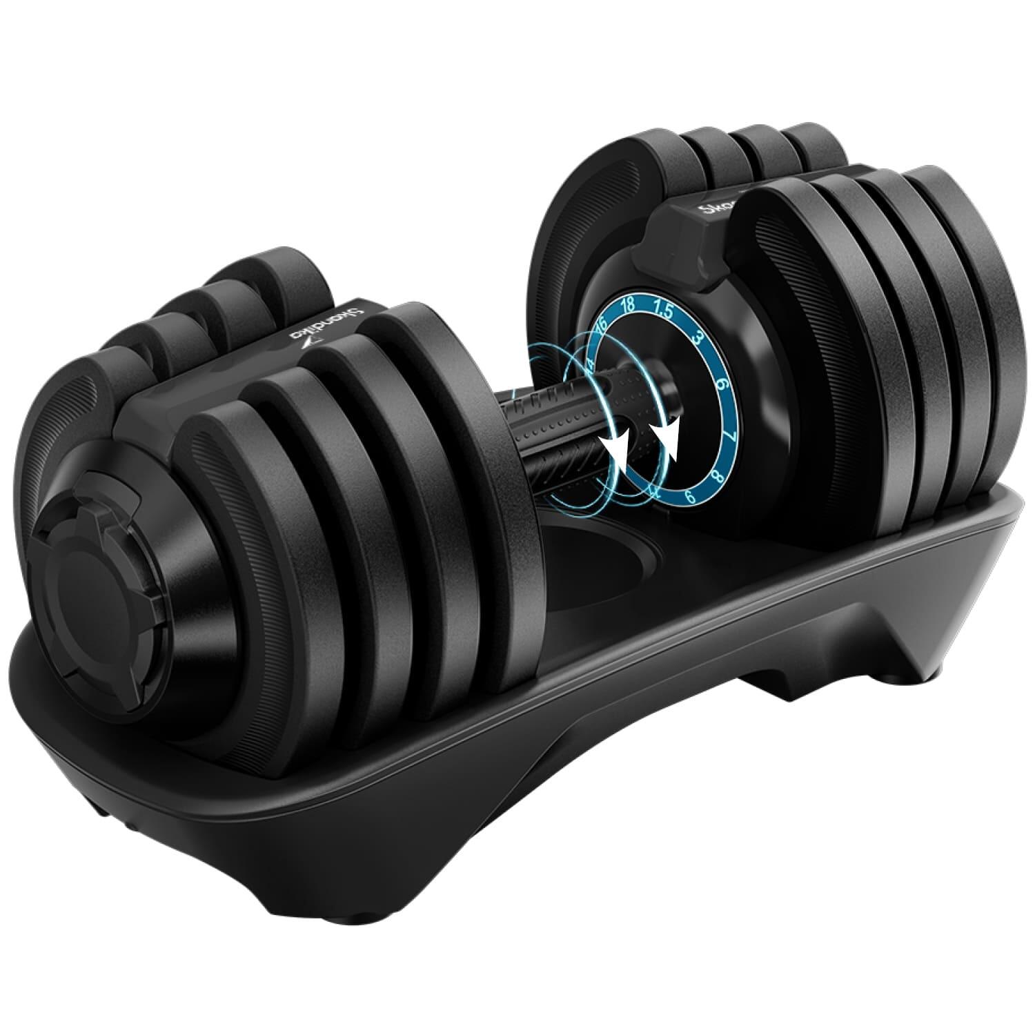 Hantla regulowana Paino od 1,5 do 18 kg, 12-stopniowa, ergonomiczny uchwyt