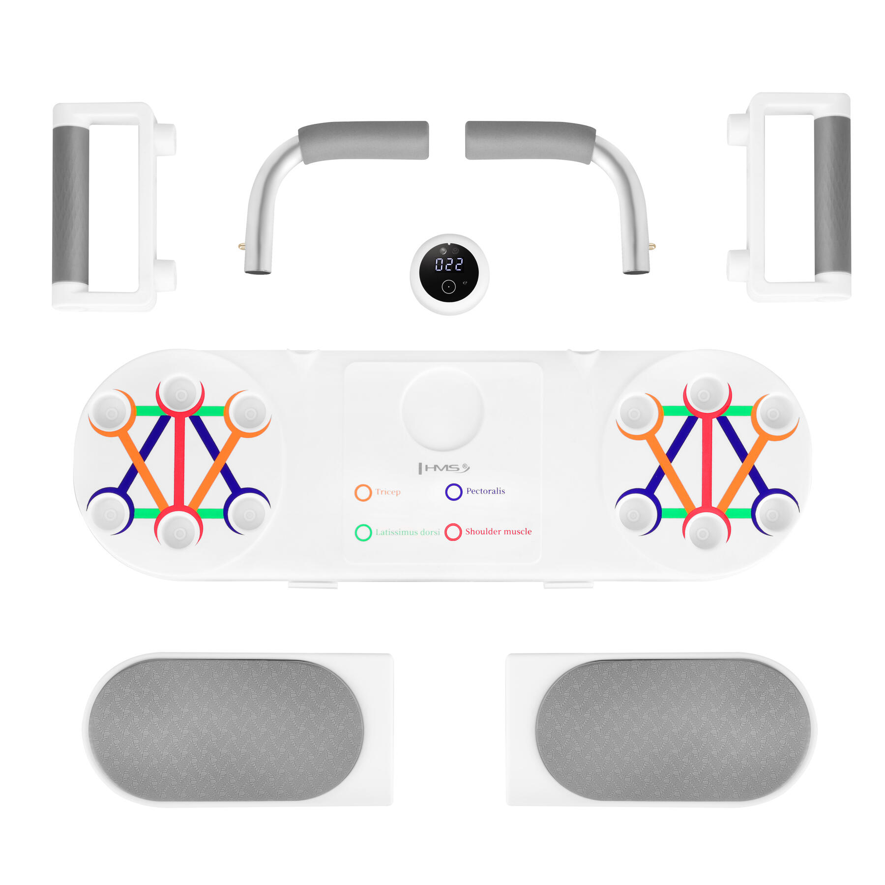 Wielofunkcyjna deska do ćwiczeń mięśni brzucha i pompek z licznikiem DBP03 HMS
