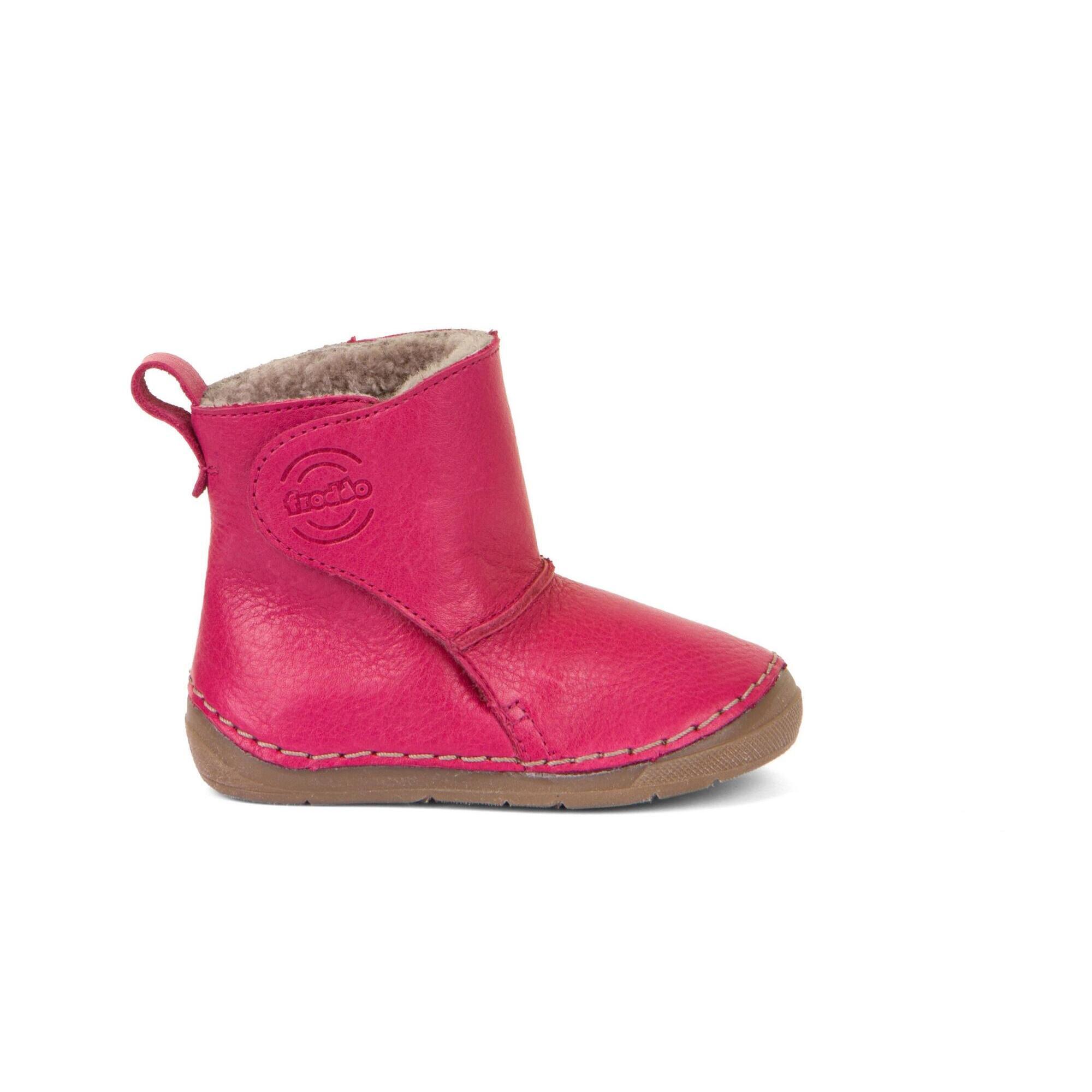 Buty zimowe dziecięce Froddo skórzane kozaki wodoodporne wysokie różowe