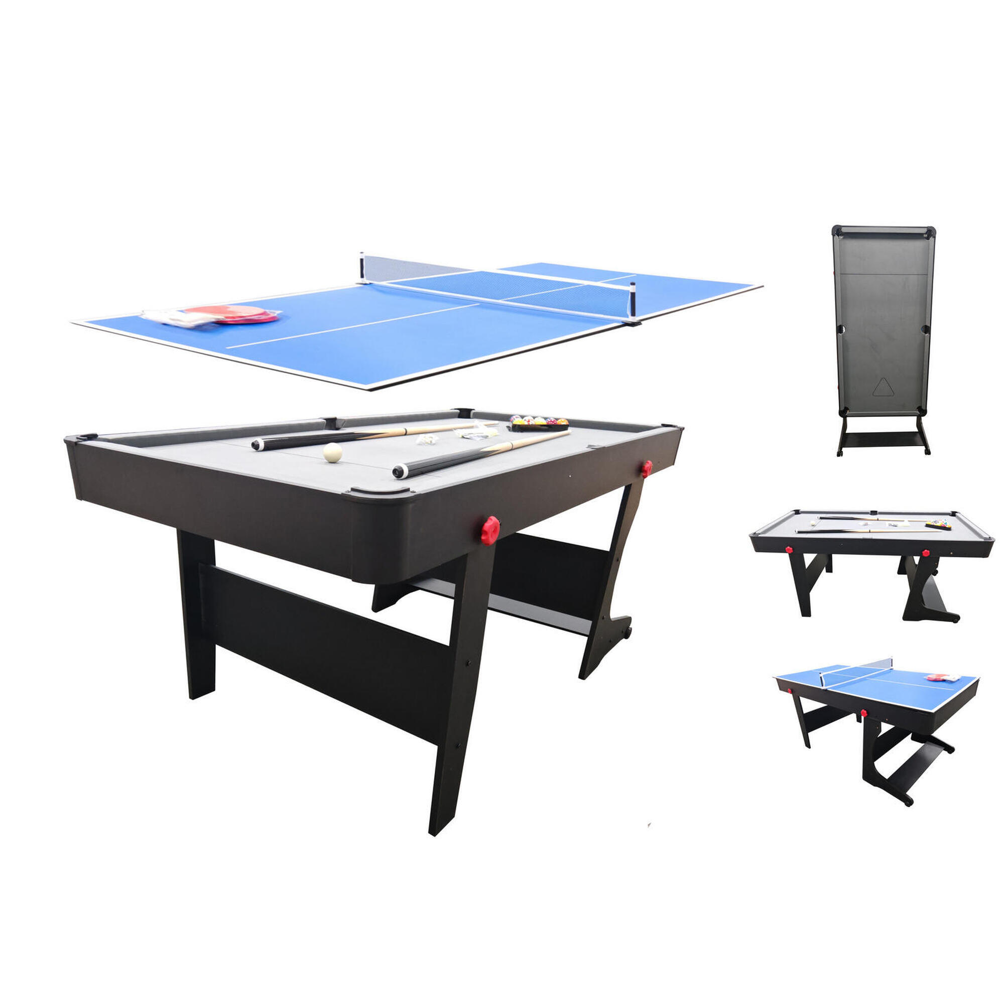 Stół bilardowy UP! 6FT składany 3w1 z blatem do tenisa stołowego