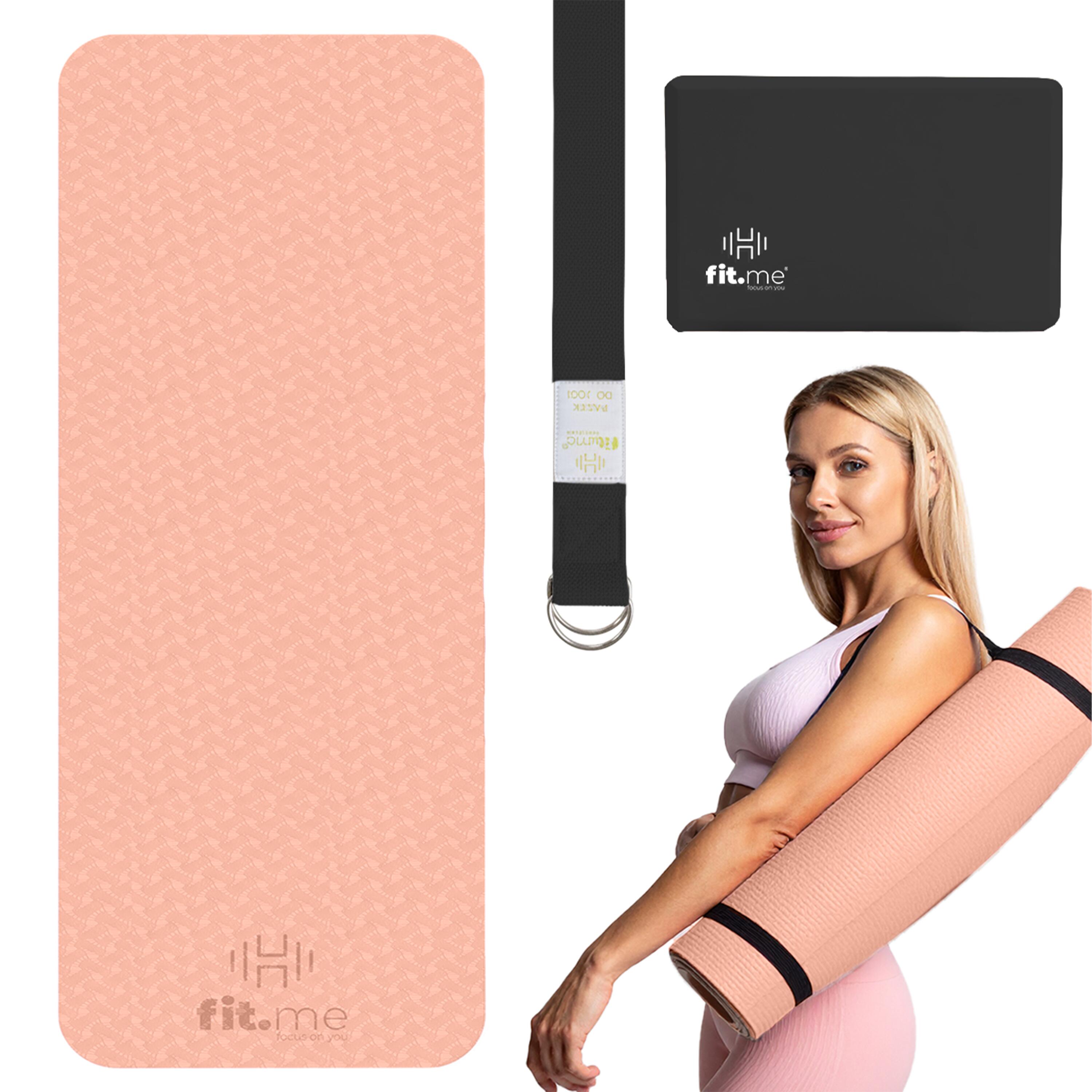 Zestaw Do Jogi Mata Antypoślizgowa Kostki 2 Szt. Pasek Do Jogi