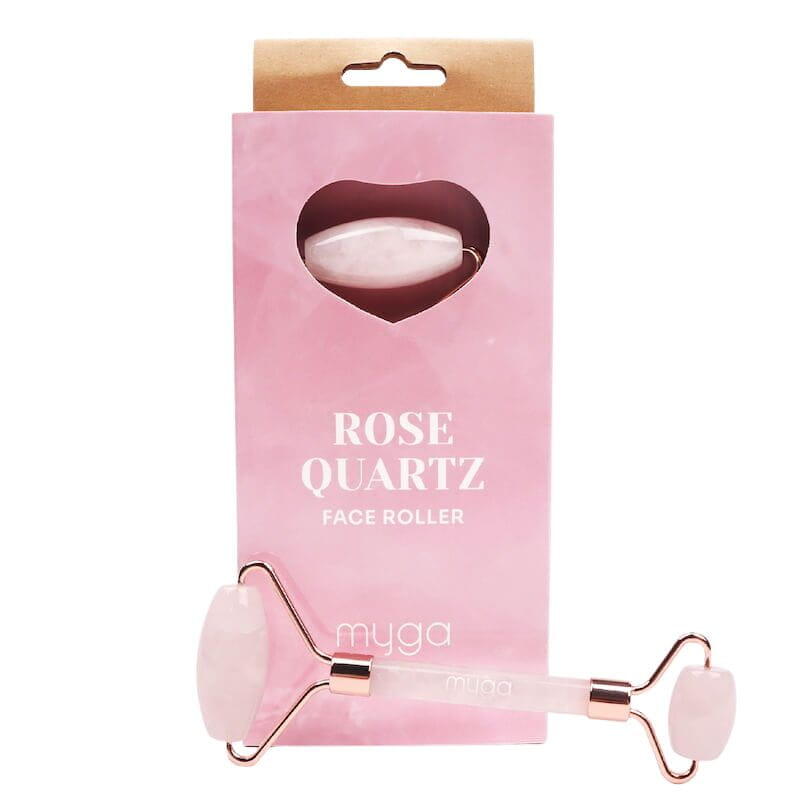 Roller do masażu twarzy Myga- różowy kwarc