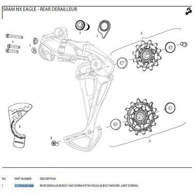 Przerzutka tylna Sram Kit Visserie Der.Arr. Sram Nx Eagle / Sx Eagle B1