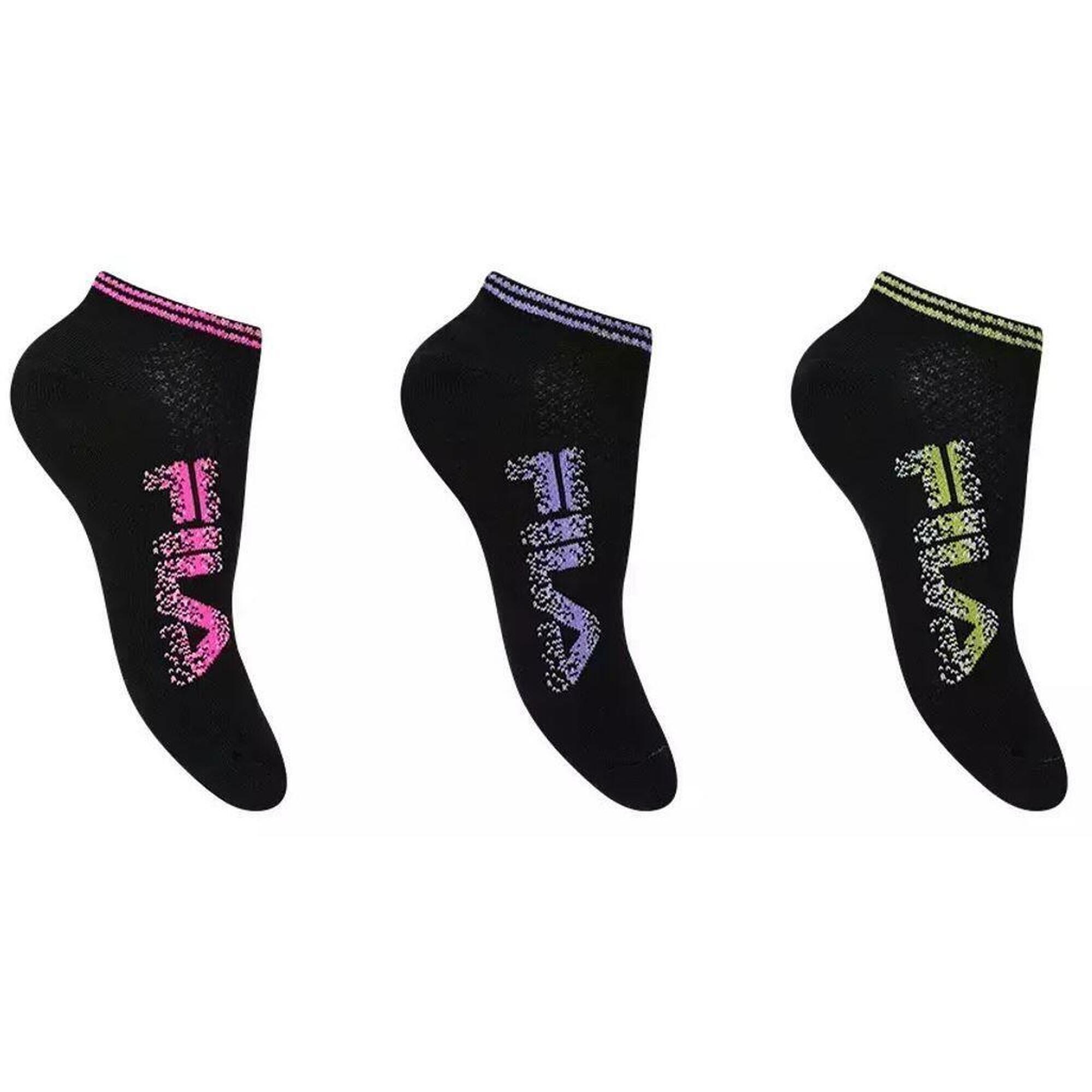 Fila zestaw 3 par niskich skarpetek sneaker czarne 35-38