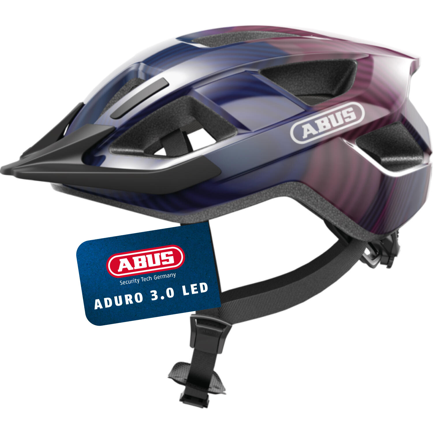 Miejski kask rowerowy Aduro 3.0 LED, fioletowe fale