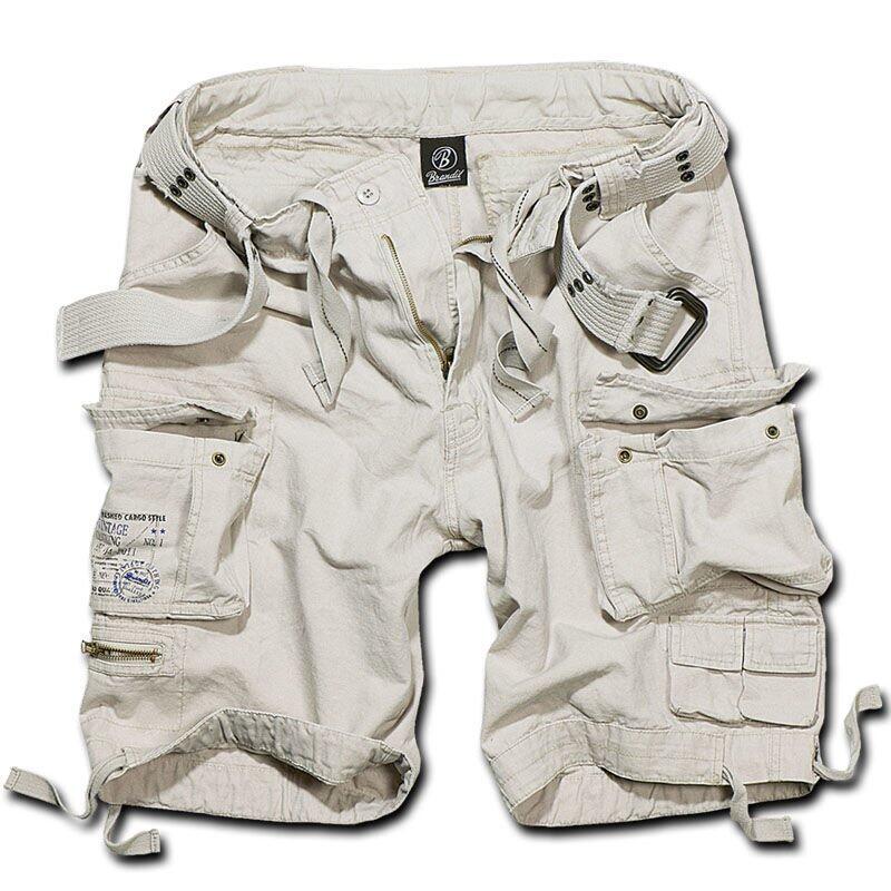 Szorty bushcraft męskie Brandit M65 Savage z Paskiem Vintage Białe