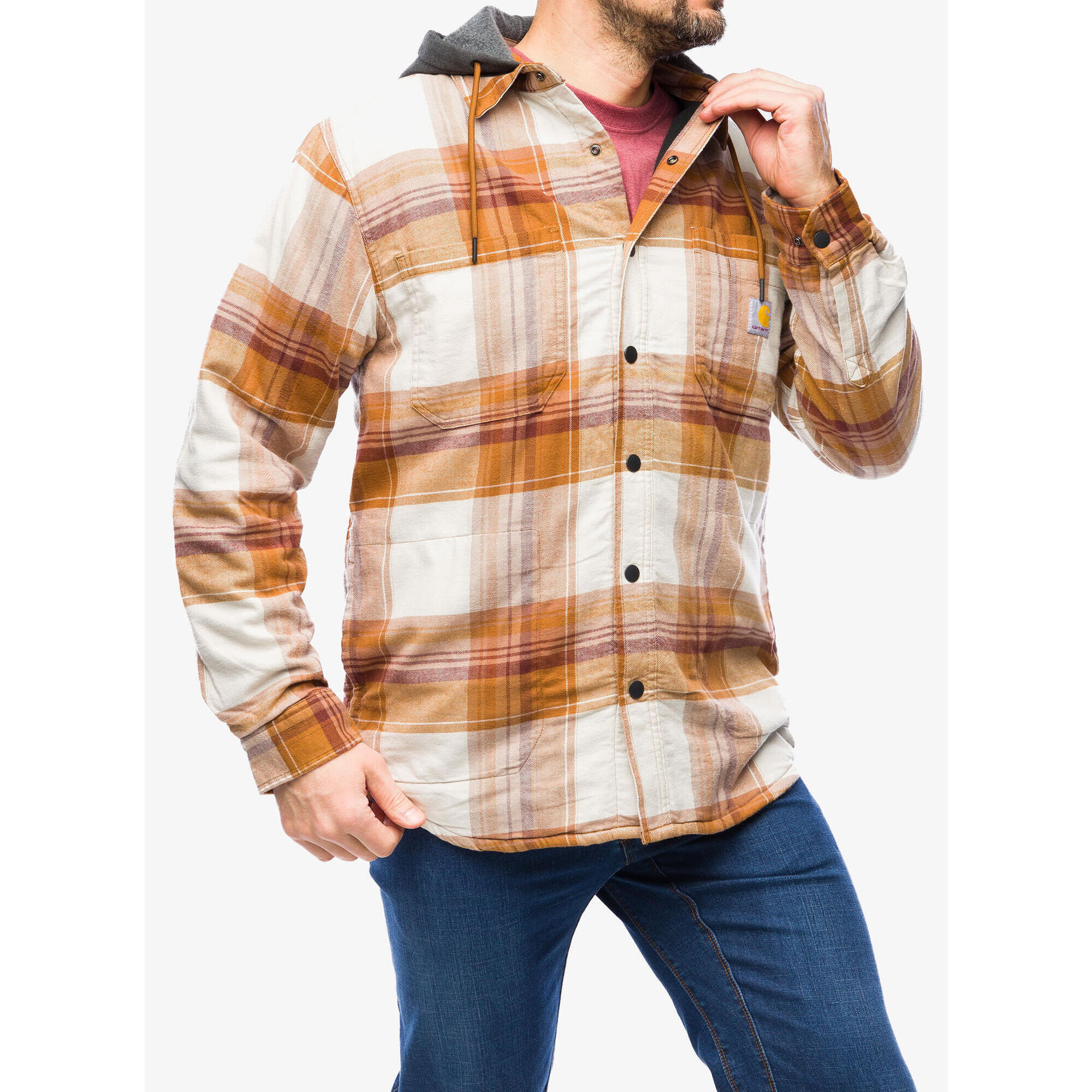 Koszula turystyczna męska Carhartt Flannel Sherpa-Lined Hooded Shirt Jac