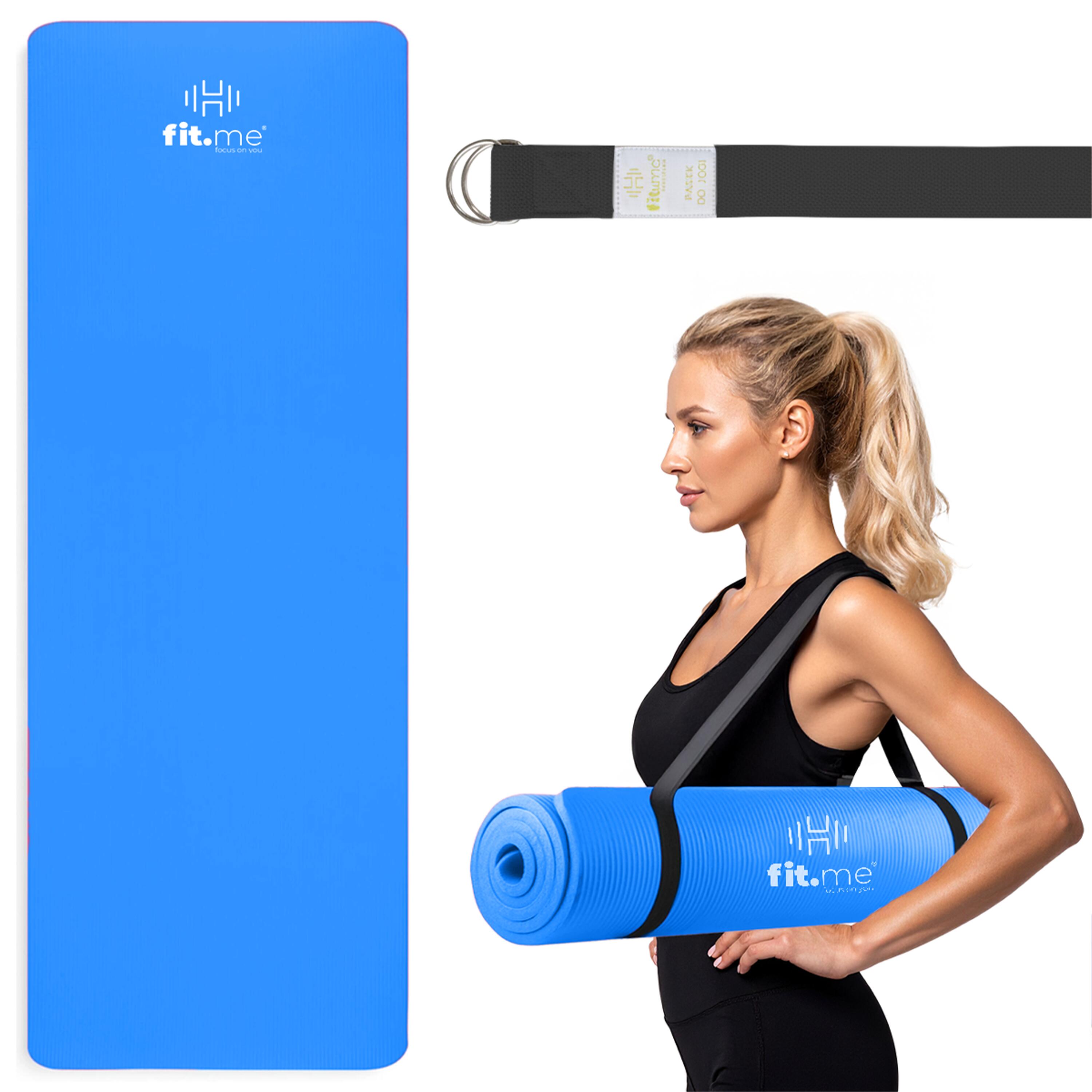 Mata do ćwiczeń i jogi NBR 1,5 cm z uchwytem Fit.me