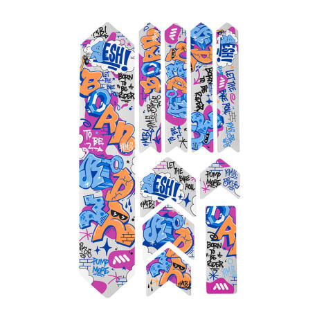 Zestaw ochronny ramy - EXTRA 10 sztuk - Born to Be Rider - niebieski