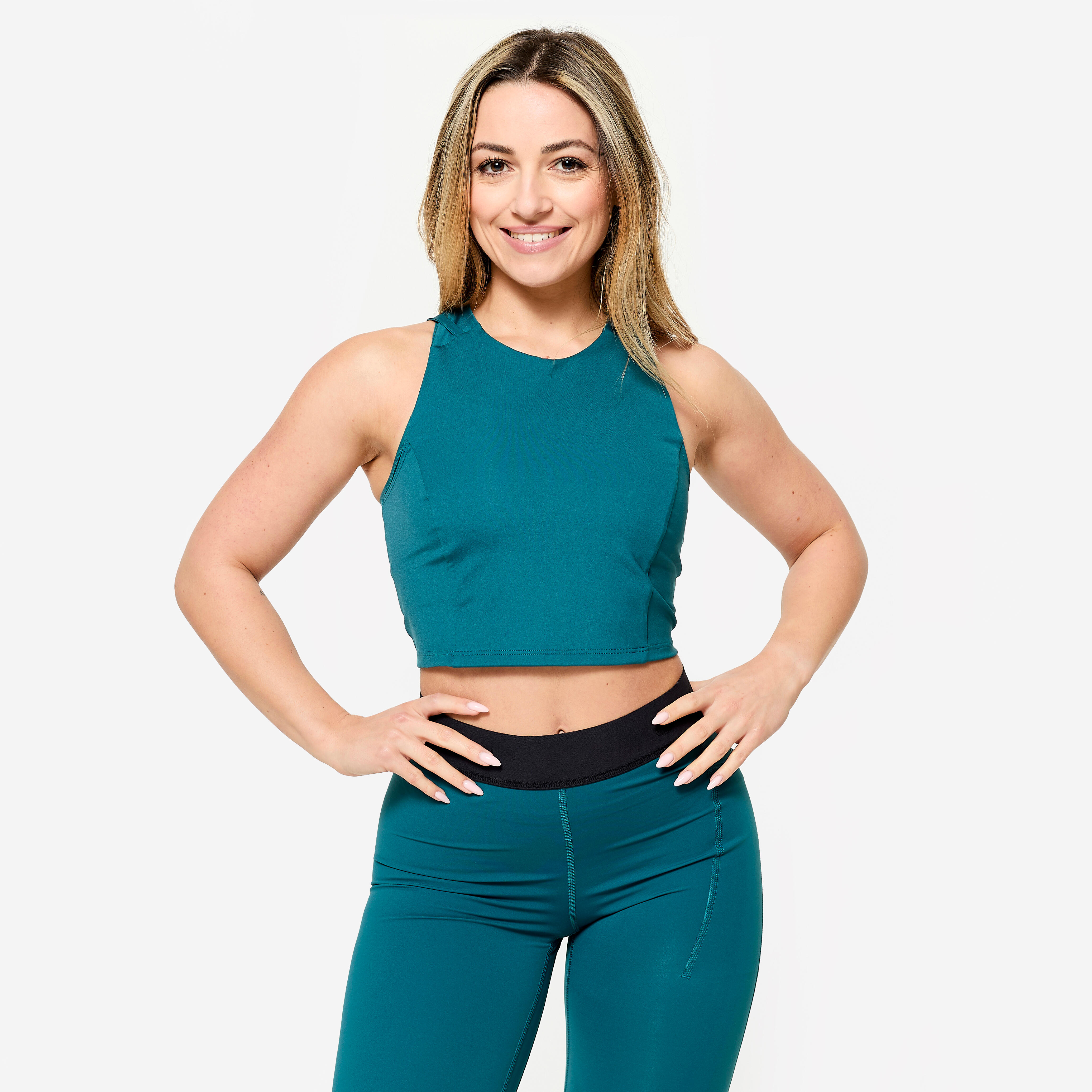 Koszulka fitness damska Domyos crop top bez rękawów