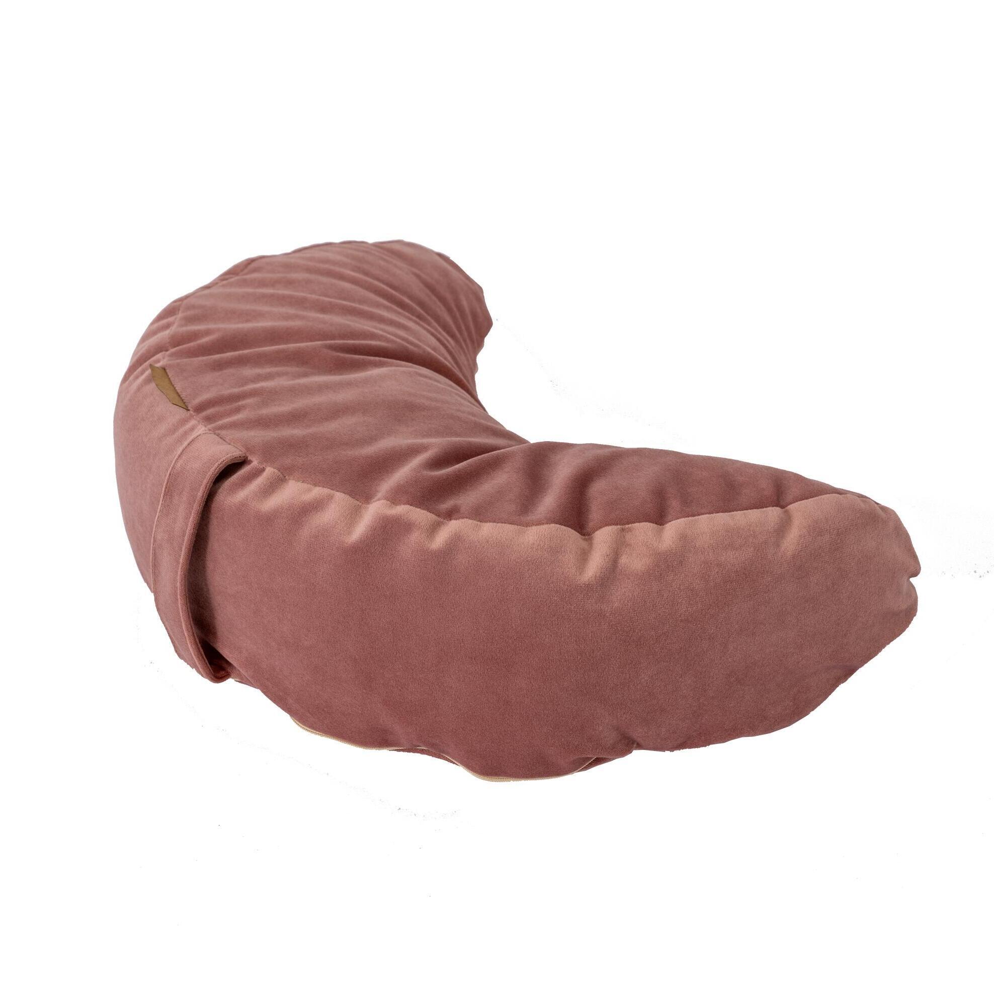 Poduszka do medytacji z półksiężycem - łososiowy róż