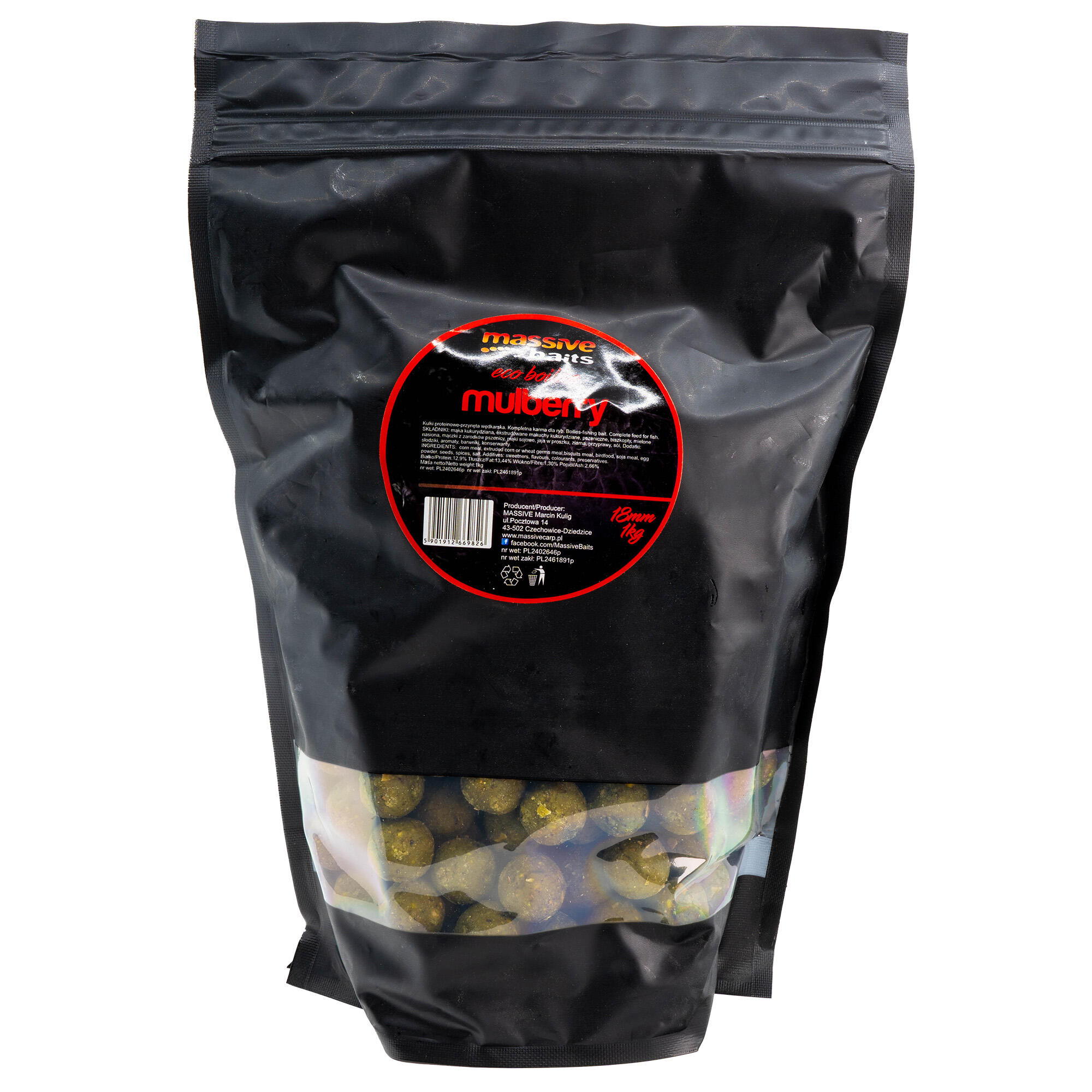 Kulki Massive Baits Eco Boilies Mulberry 18Mm 1Kg