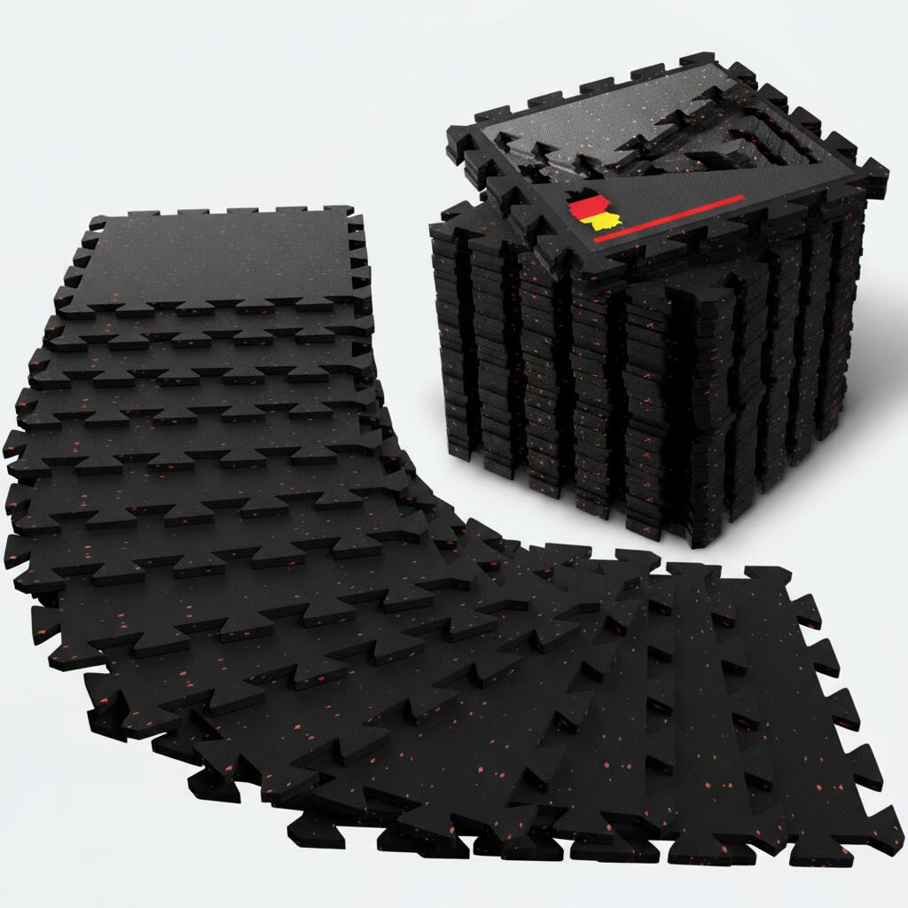 Mata fitness – ciężka mata gumowa – zestaw 8 puzzli ochronnych