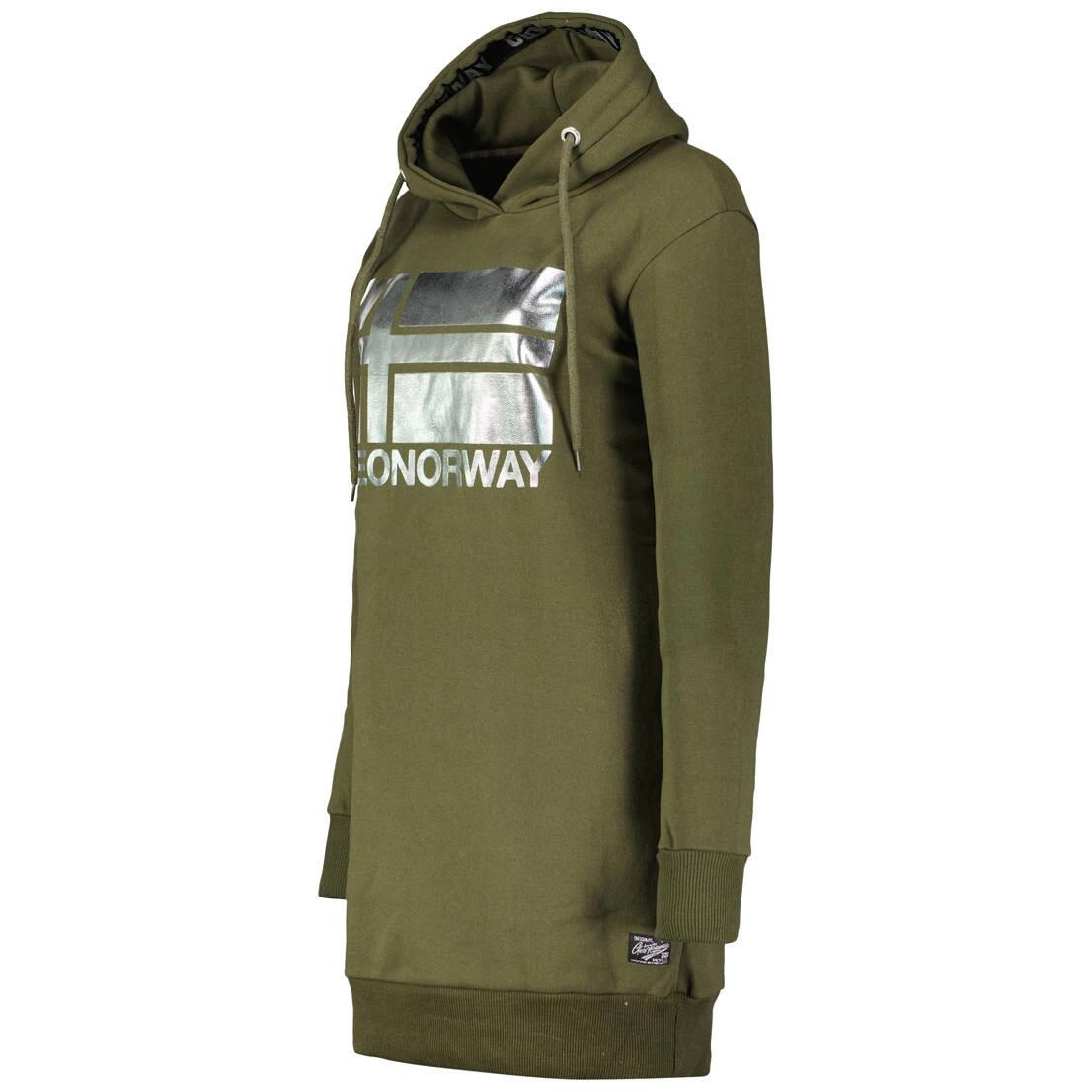 Długa bluza damska z kapturem Geographical Norway Fabienne Red DB Lady czerwona