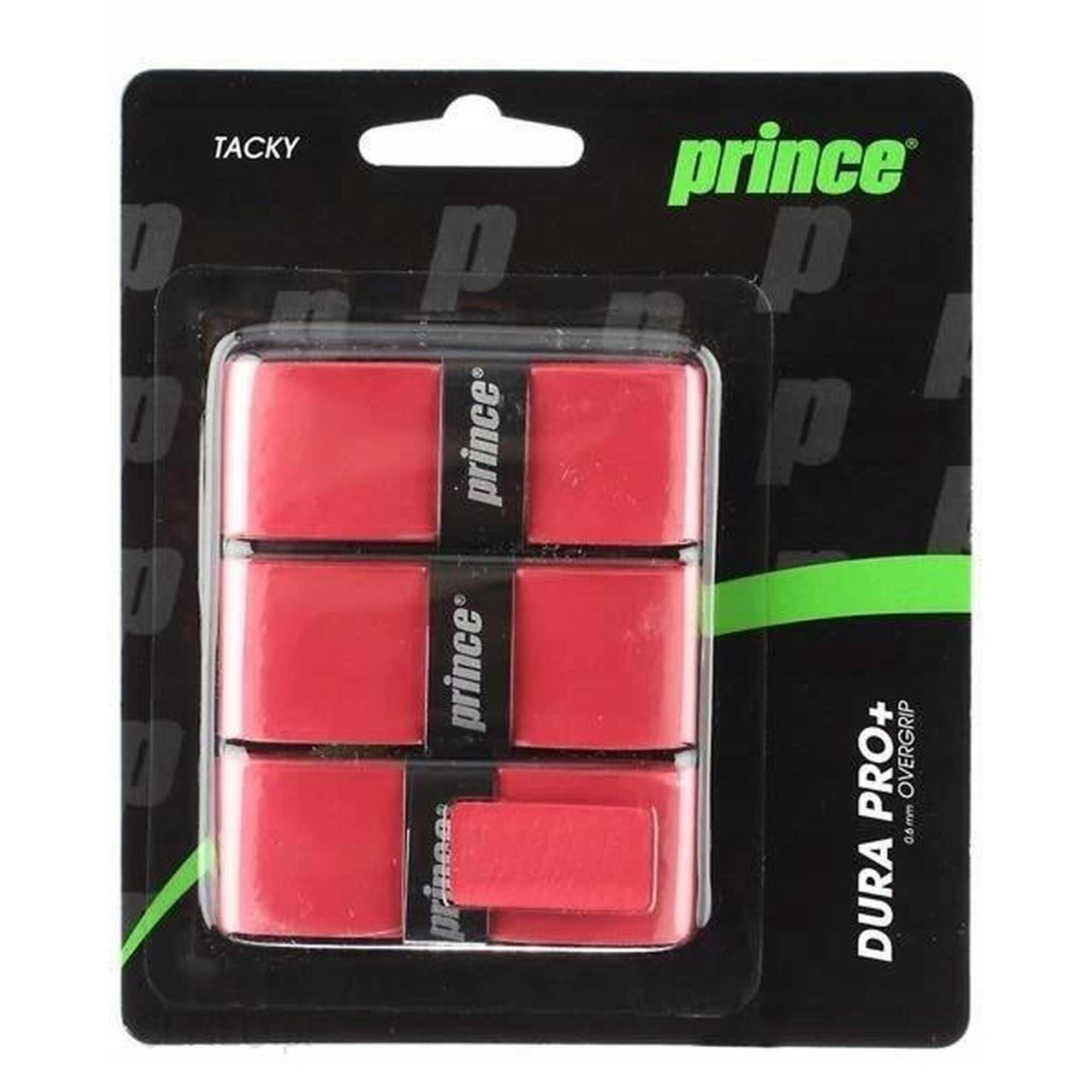 Owijka tenisowa wierzchnie czerwone Prince Dura Pro+ - 3szt.