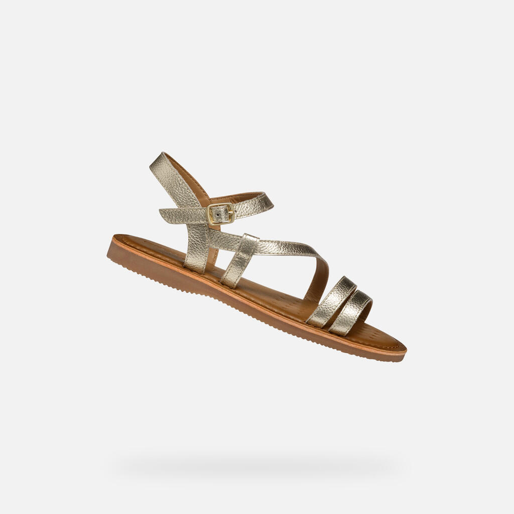 Sandały GEOX J SANDAL EOLIE GIRL Złoty