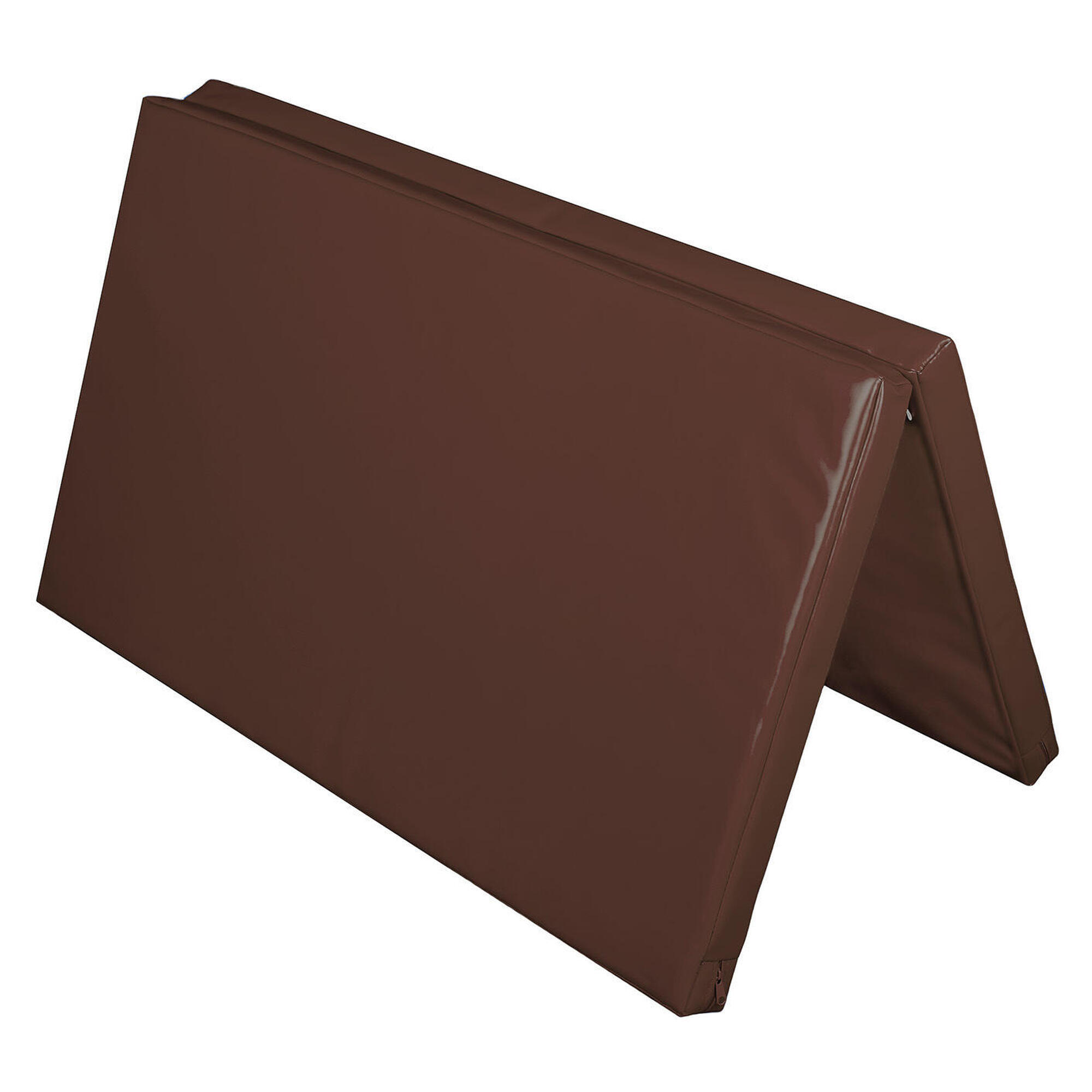 Materac dwuczęściowy z rzepami UNDERFIT 130 x 120 x 6 cm twardy brązowy