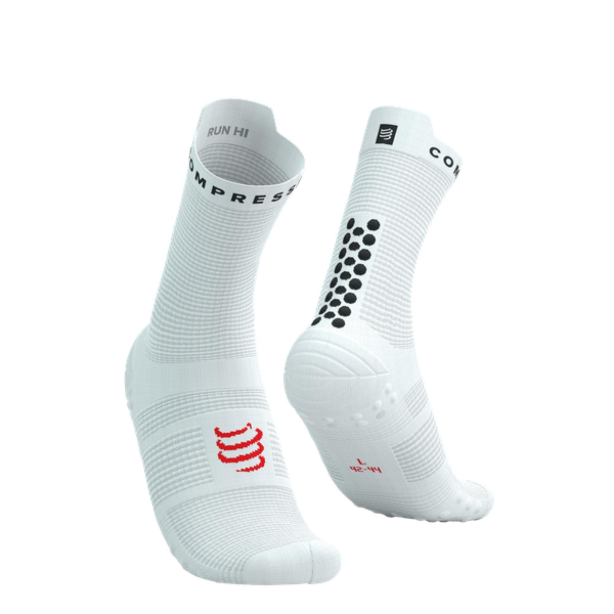 Skarpetki biegowe Compressport ProRacing Socks V4 Run High white/black