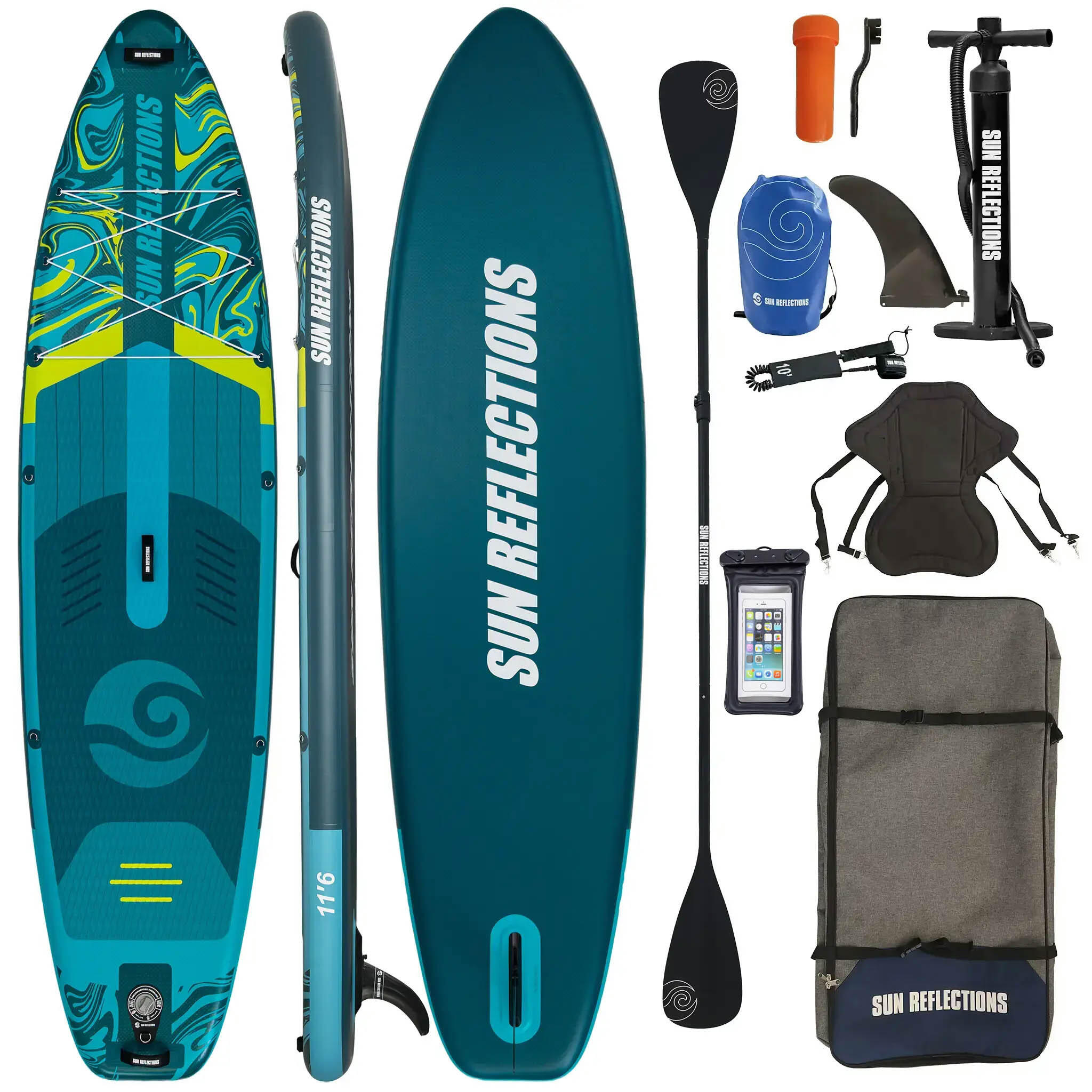 Deska Sup Pompowana Sun Reflections L 11'6" Combo Emerald Drift