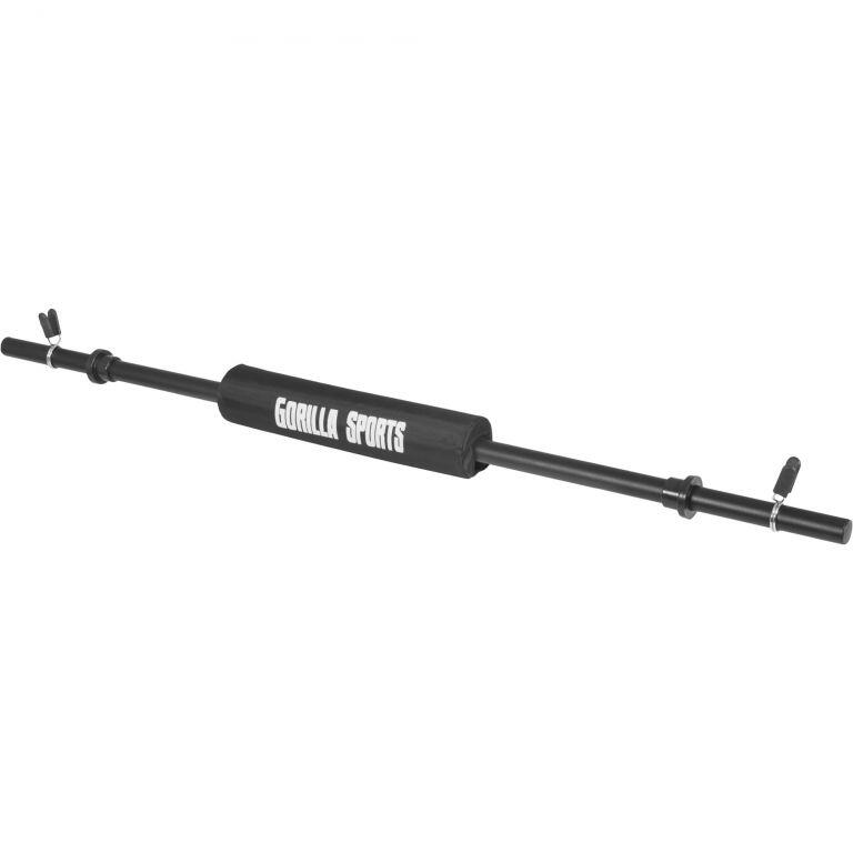 Gryf prosty do ćwiczeń Gorilla Sports 130cm + zaciski + osłona