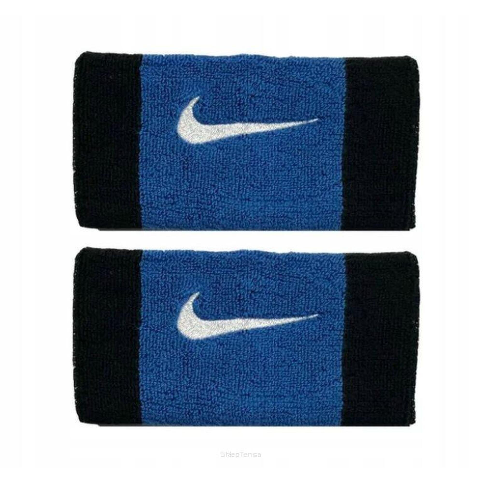 Frotka tenisowa Nike Swoosh Double-Wide czarno-niebieska