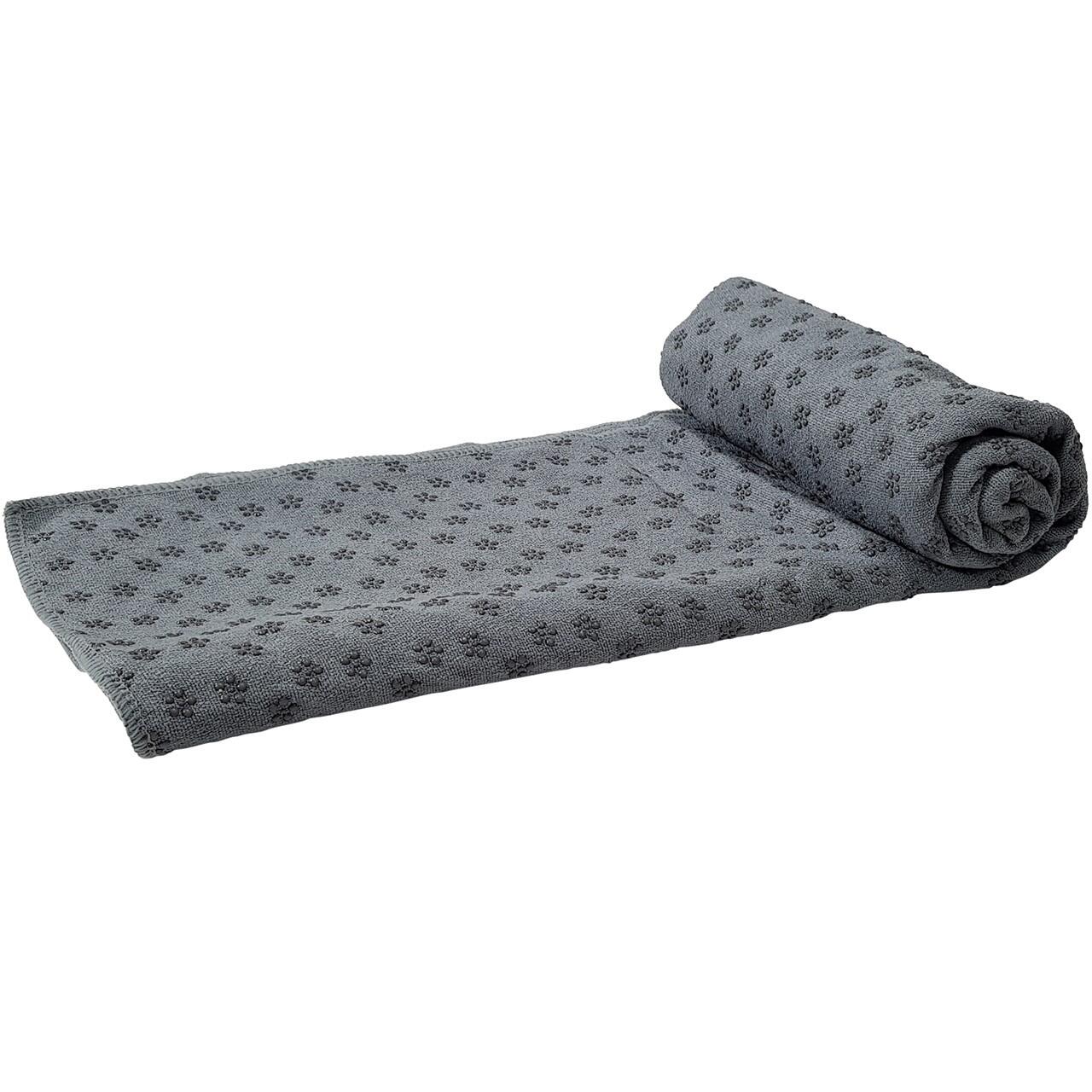 Ręcznik Do Jogi Antypoślizgowy Z Torbą - Tunturi Yoga Towel Grey With Carry Bag