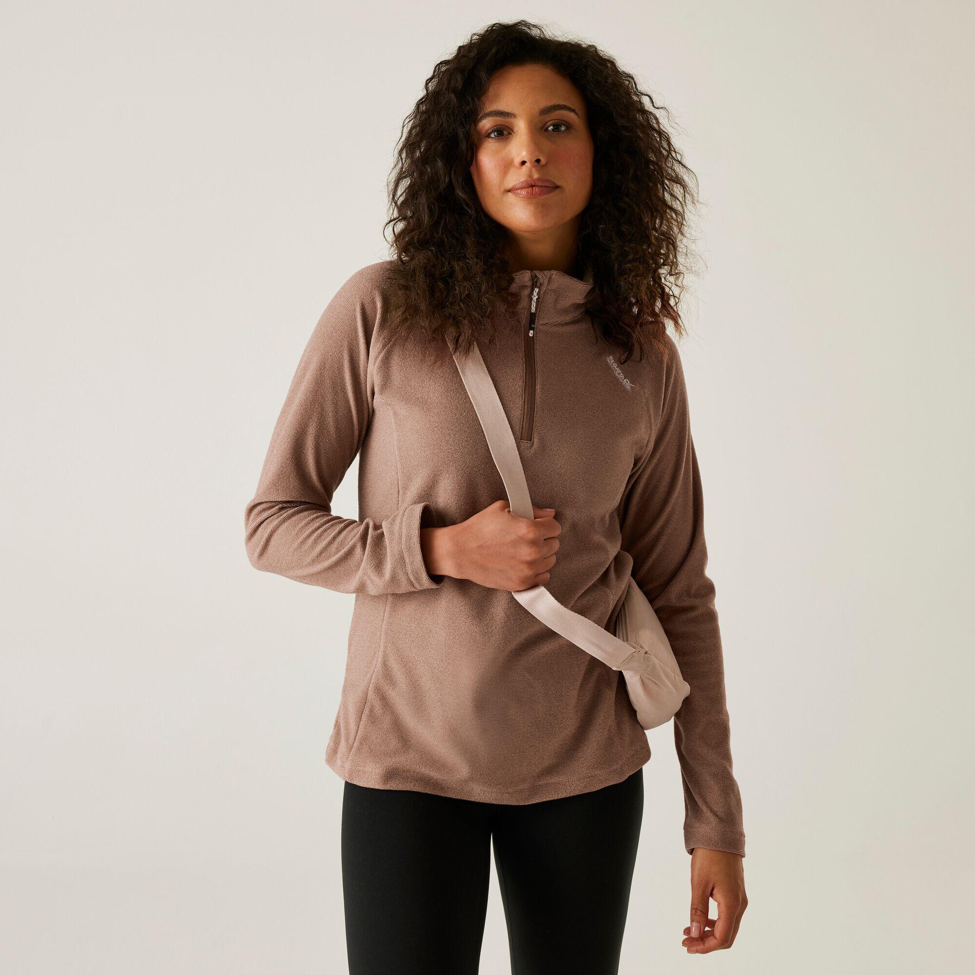 Damski lekki polar turystyczny Montes z zamkiem błyskawicznym do połowy