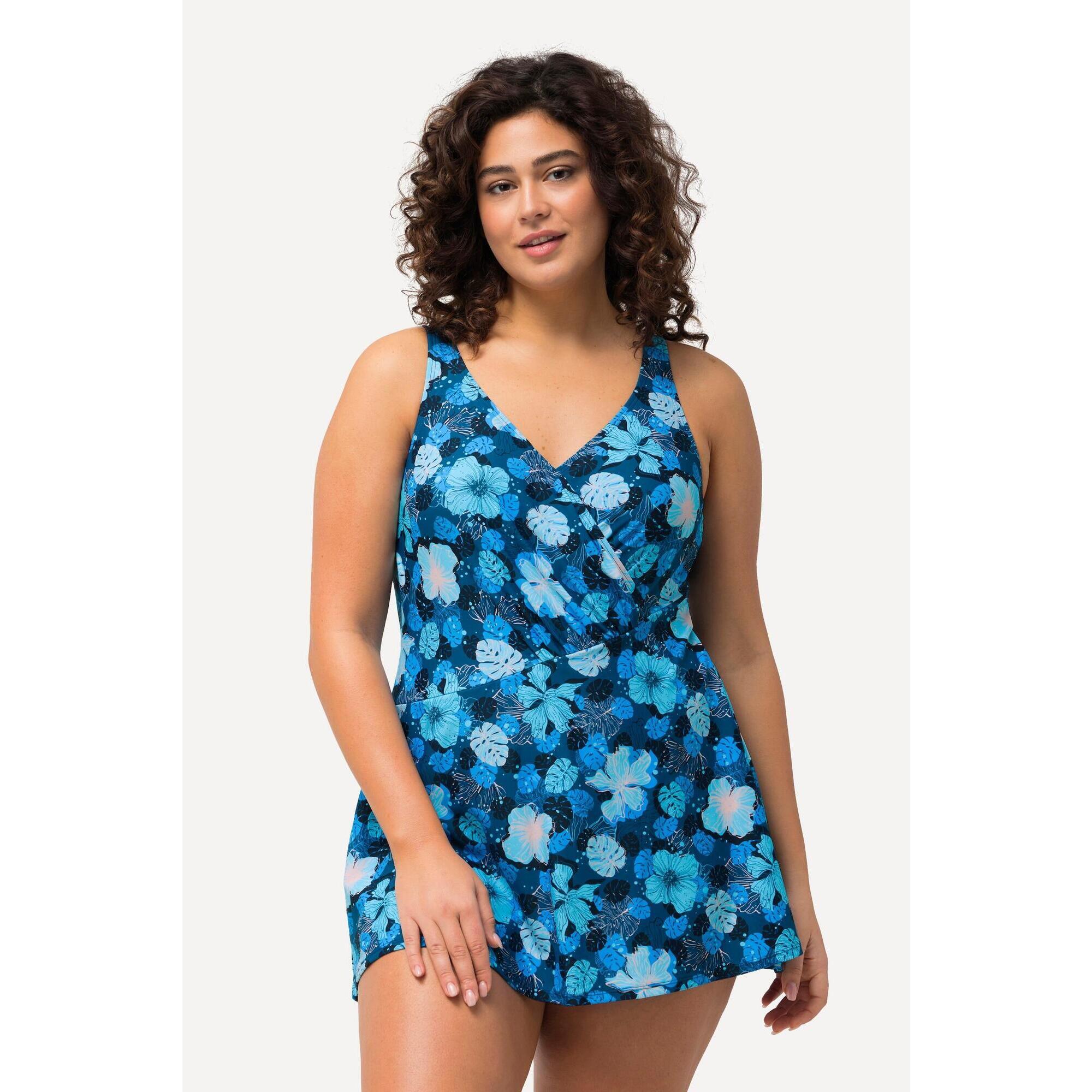 Damska Sukienka Kąpielowa wzór w kwiaty miękkie miseczki w kopertowym stylu